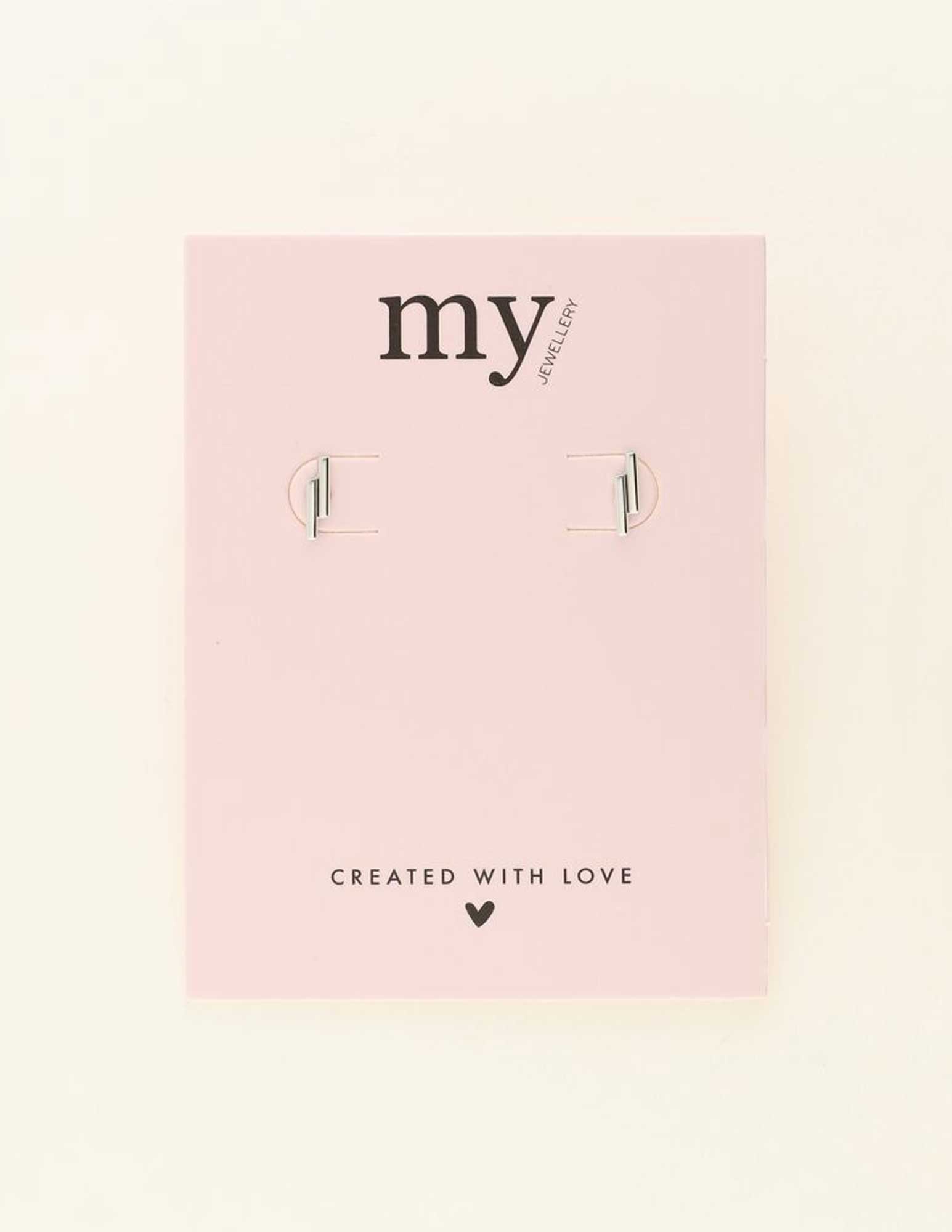 My Jewellery Studs Dubbel staafje MJ08528 Zilver