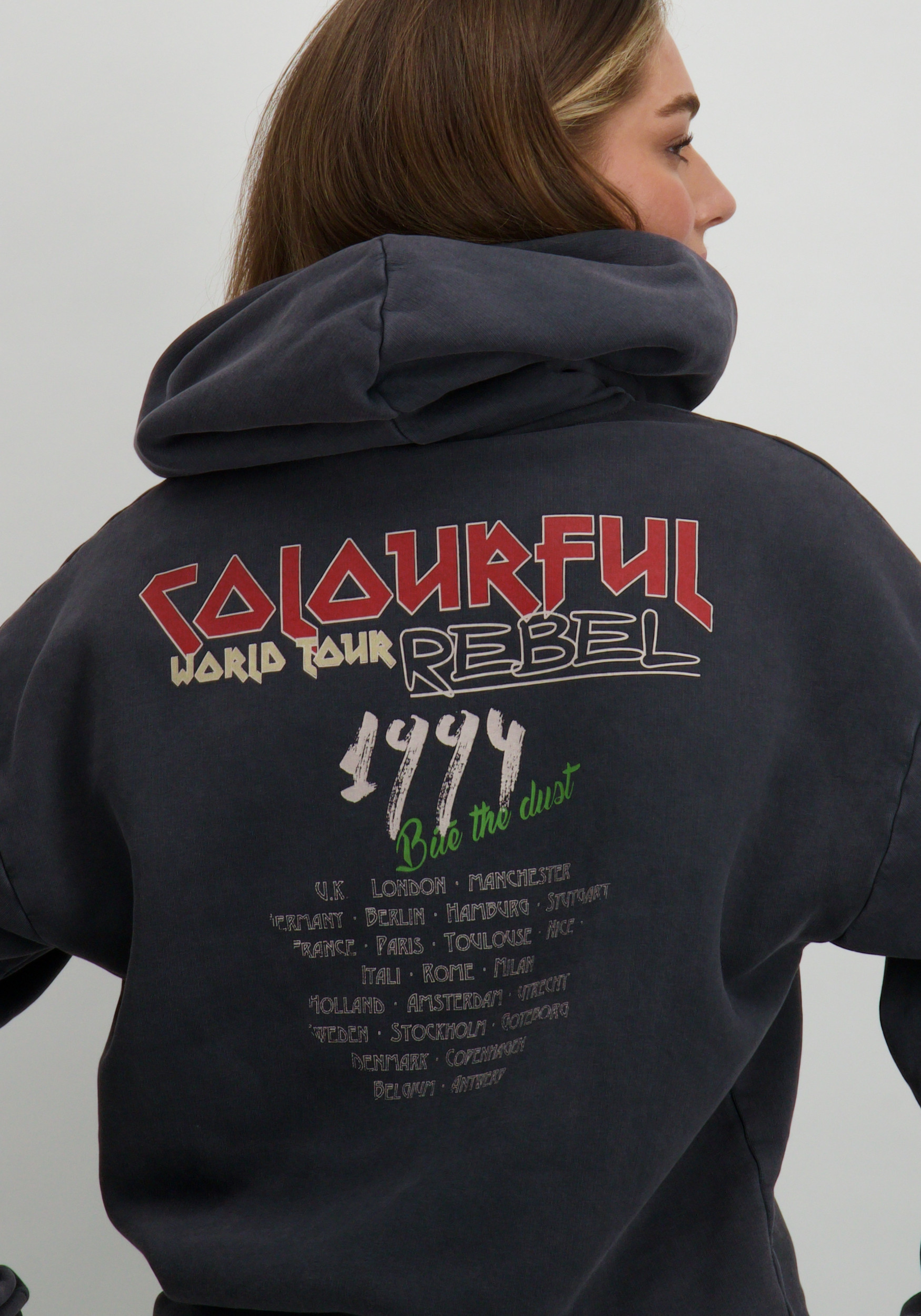 Colourful Rebel Hoodie Concert WH116579 Antraciet