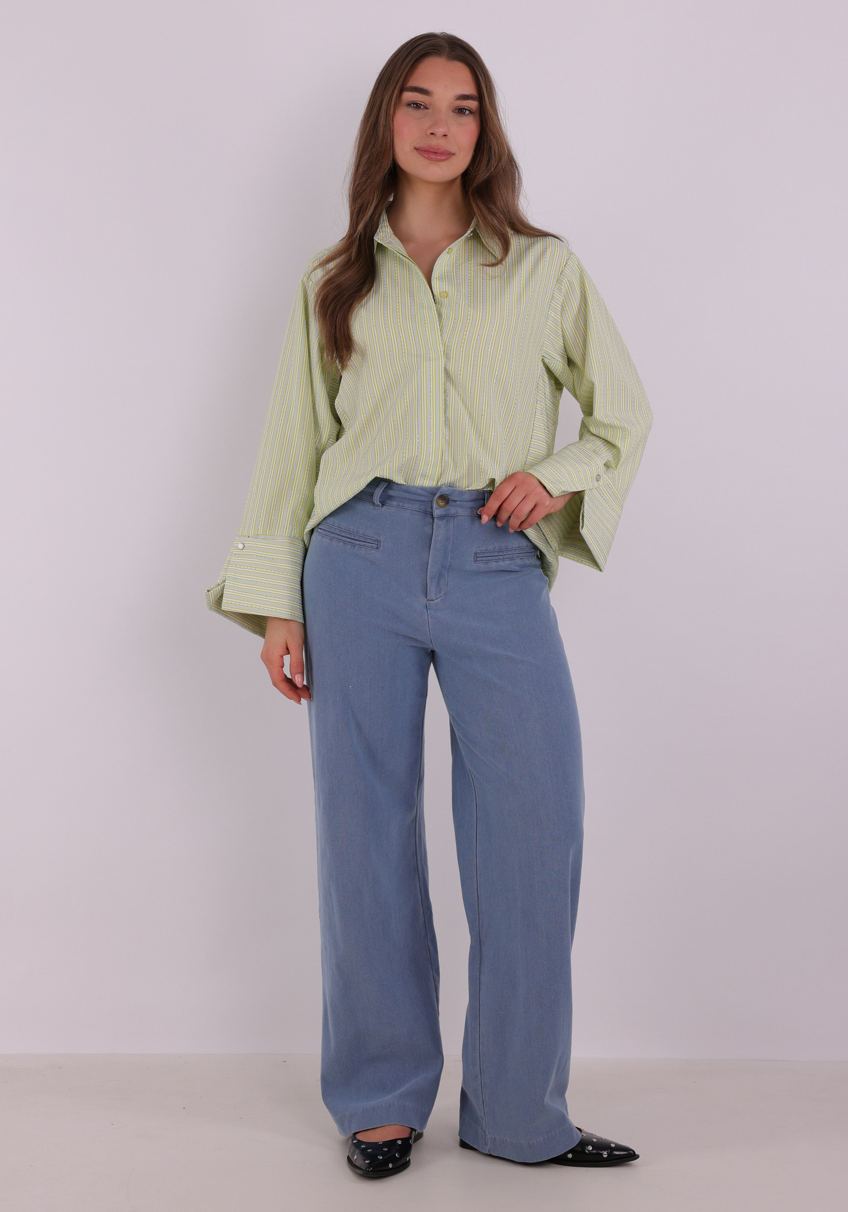 Aaiko BV Blouse Elda ELDA STRASS CO 599 Licht groen