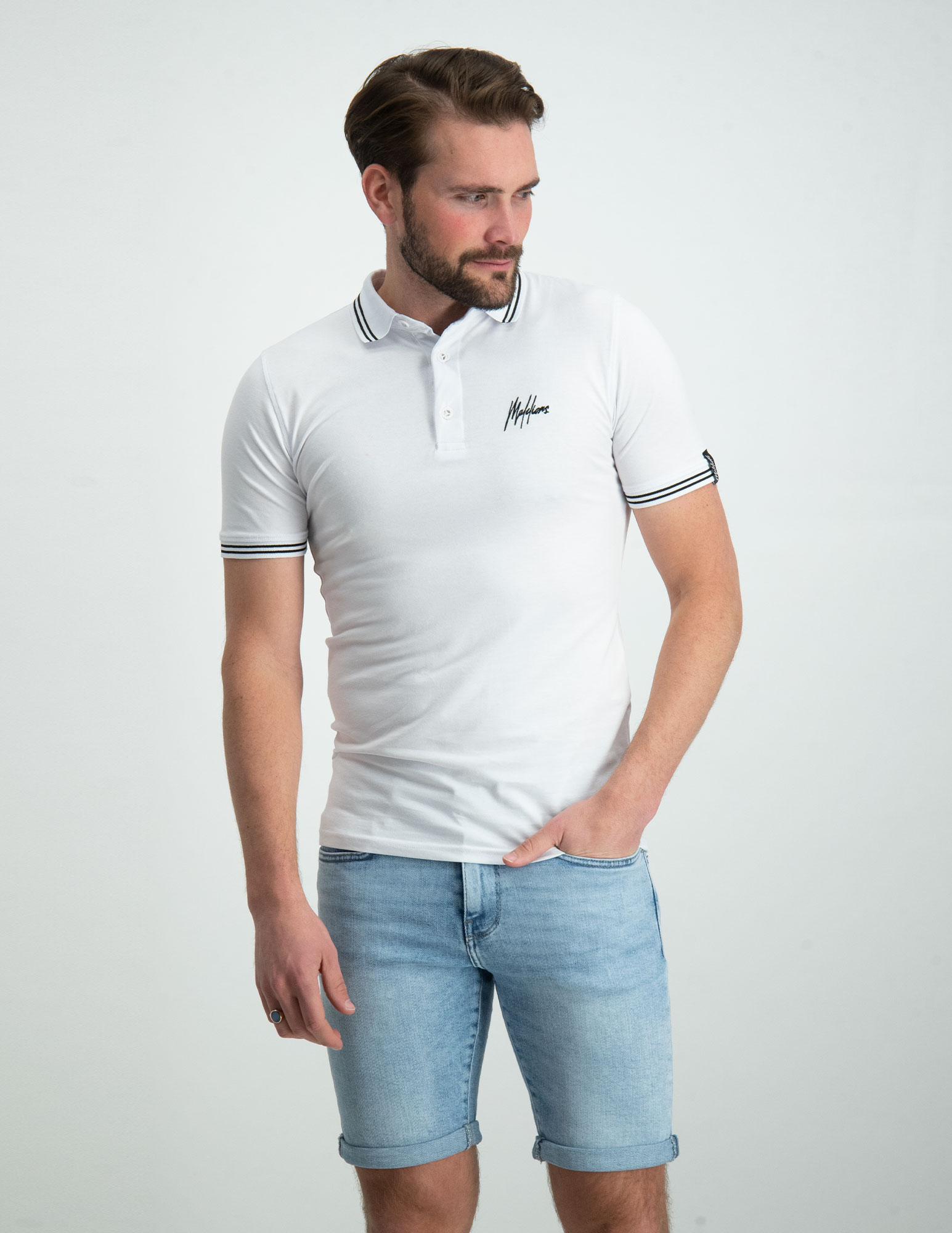 Malelions Polo Signature M2-SS23-23 Wit