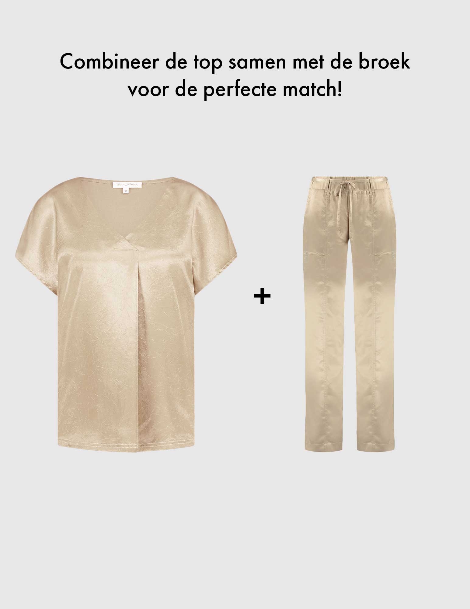 Tramontana Satin Broek C40-15-101 Beige