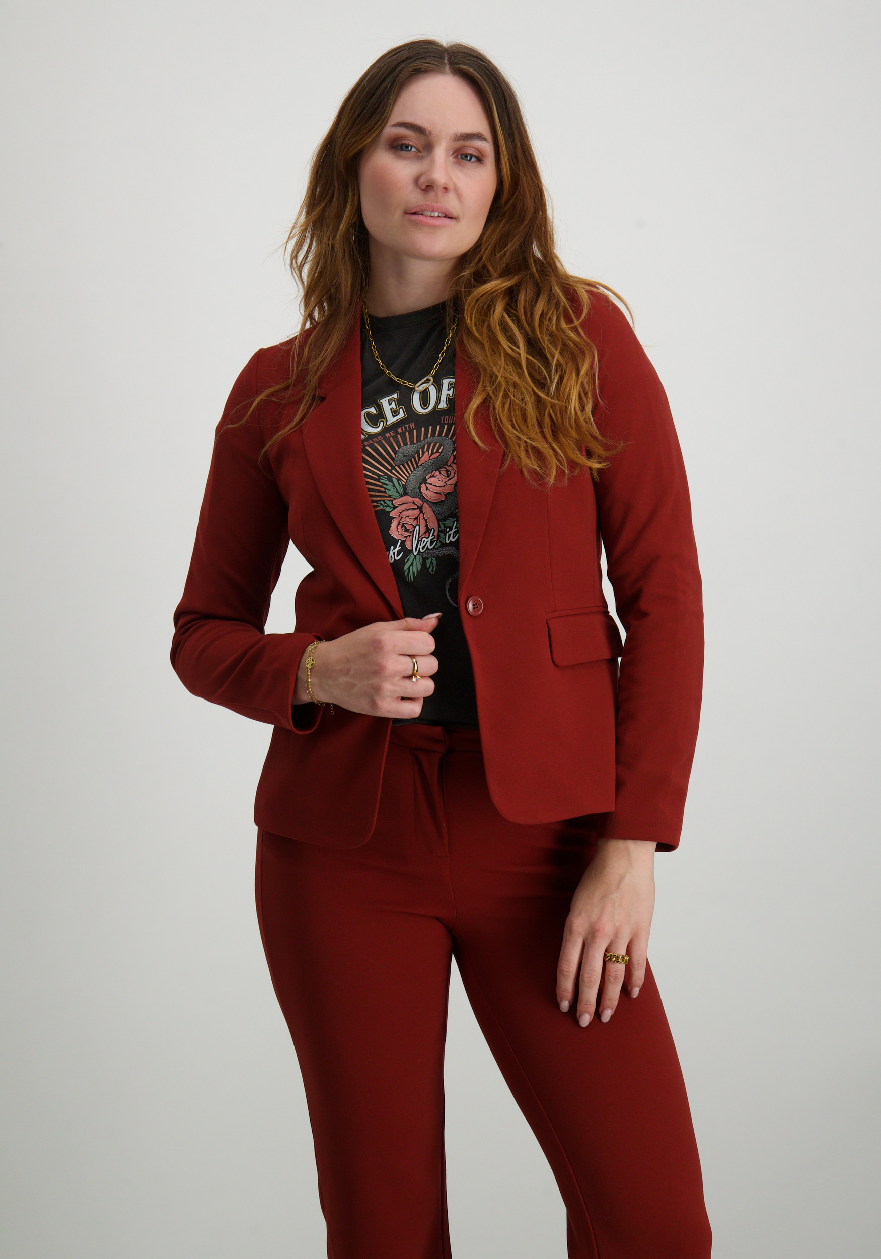 Vero moda Blazer Zamira 10307224 Steenrood