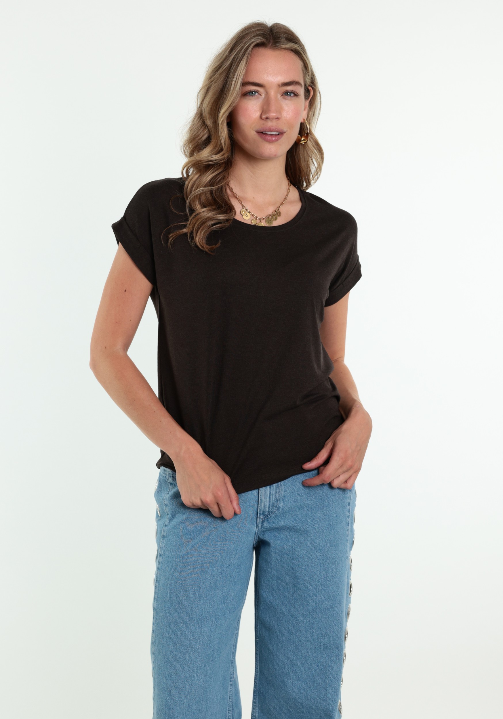 ONLY T-shirt Moster 15106662 Donker bruin