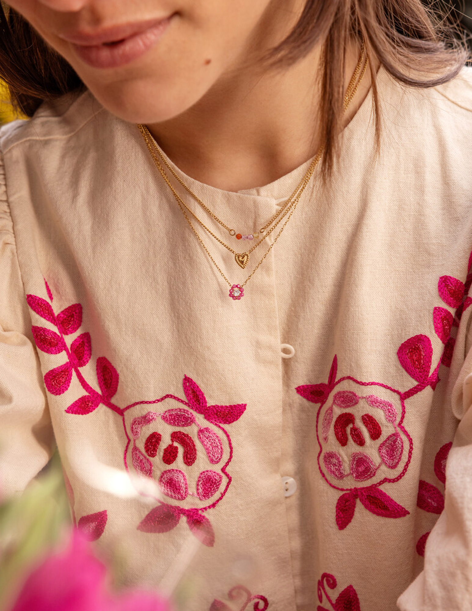 My Jewellery Botanical ketting met bloem MJ15405 Goud