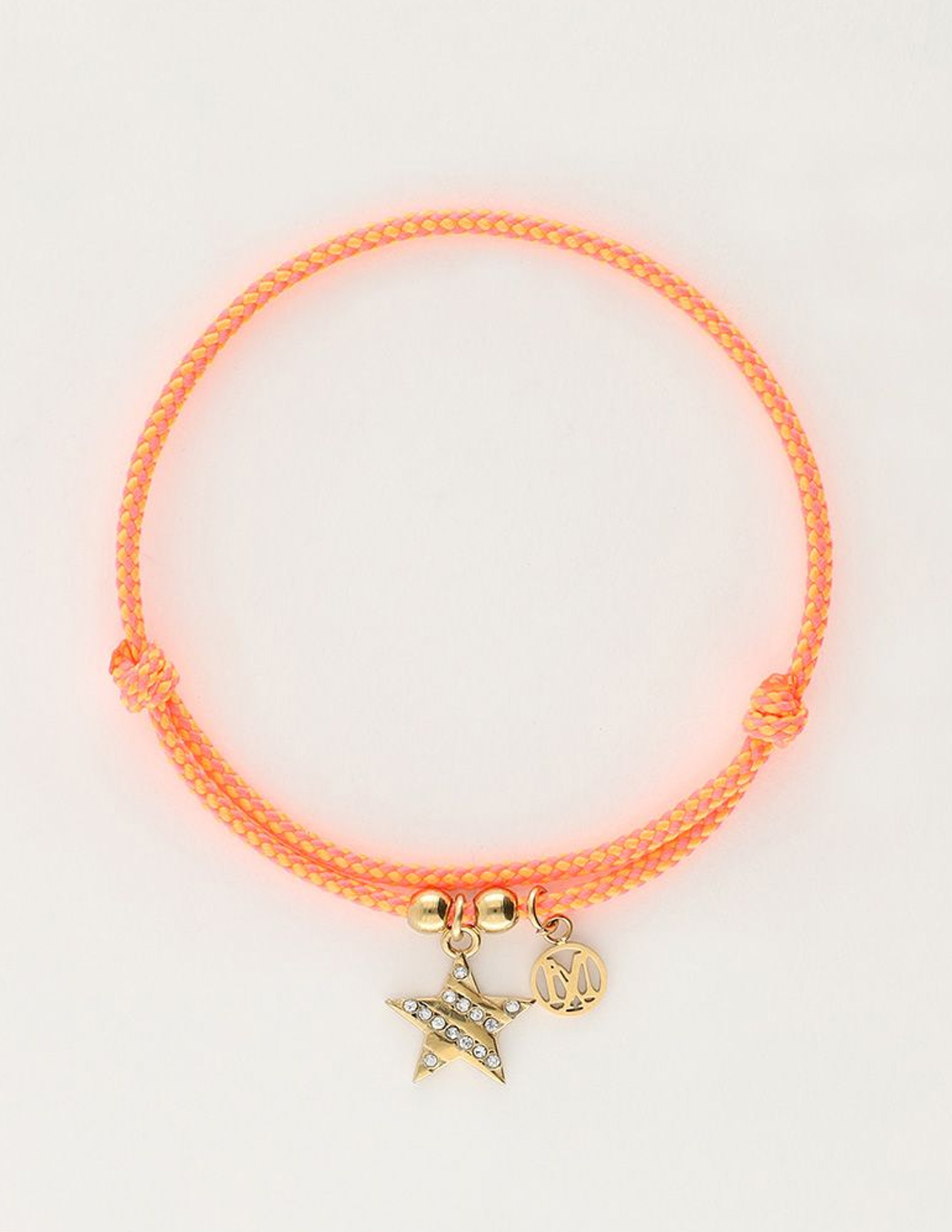 My Jewellery Armband cord orange star MJ10199 Goud