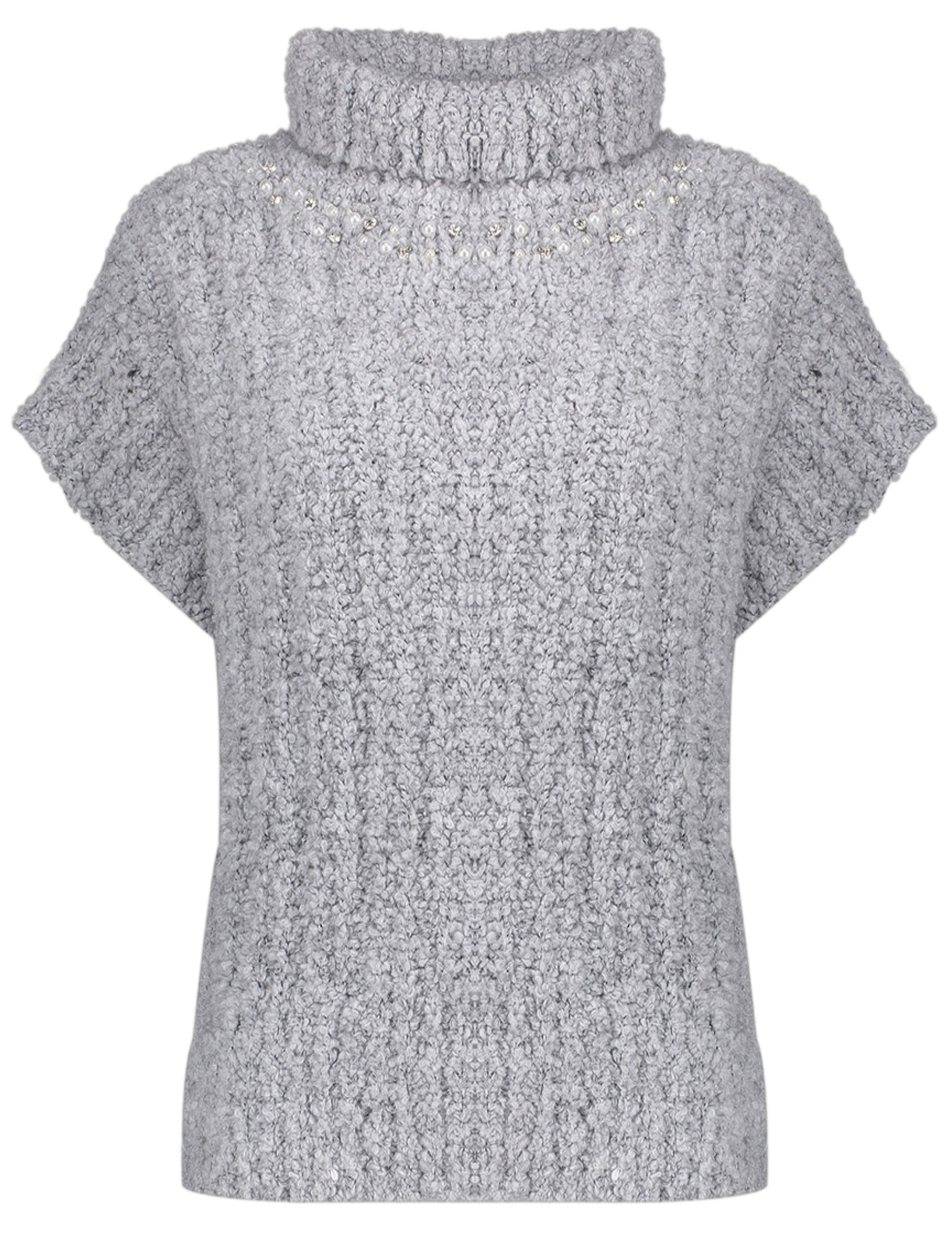 Geisha Spencer pearls and stones 54891-70 Grijs