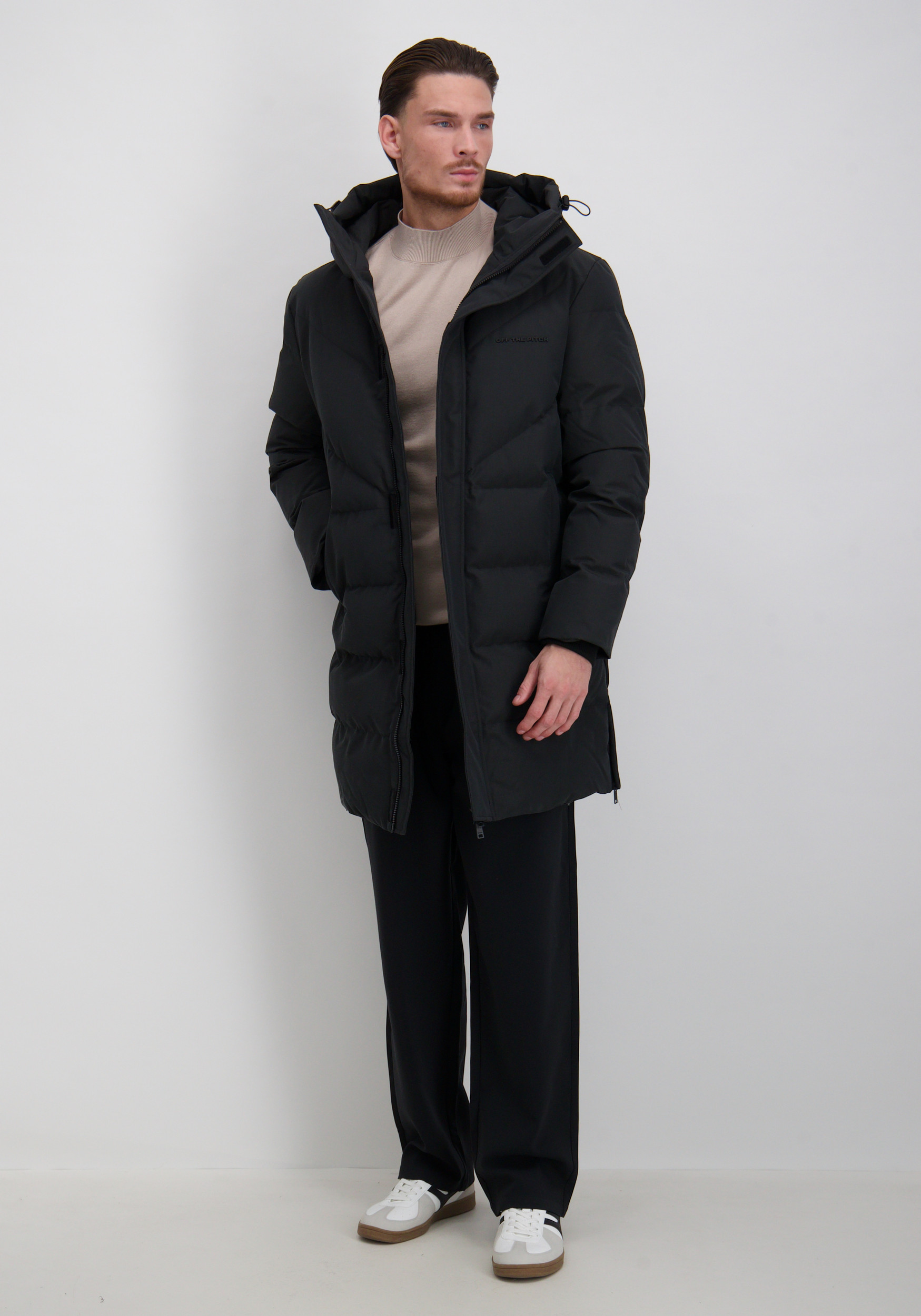 Off The Pitch Winterjas Ripstop OTP243052 Zwart