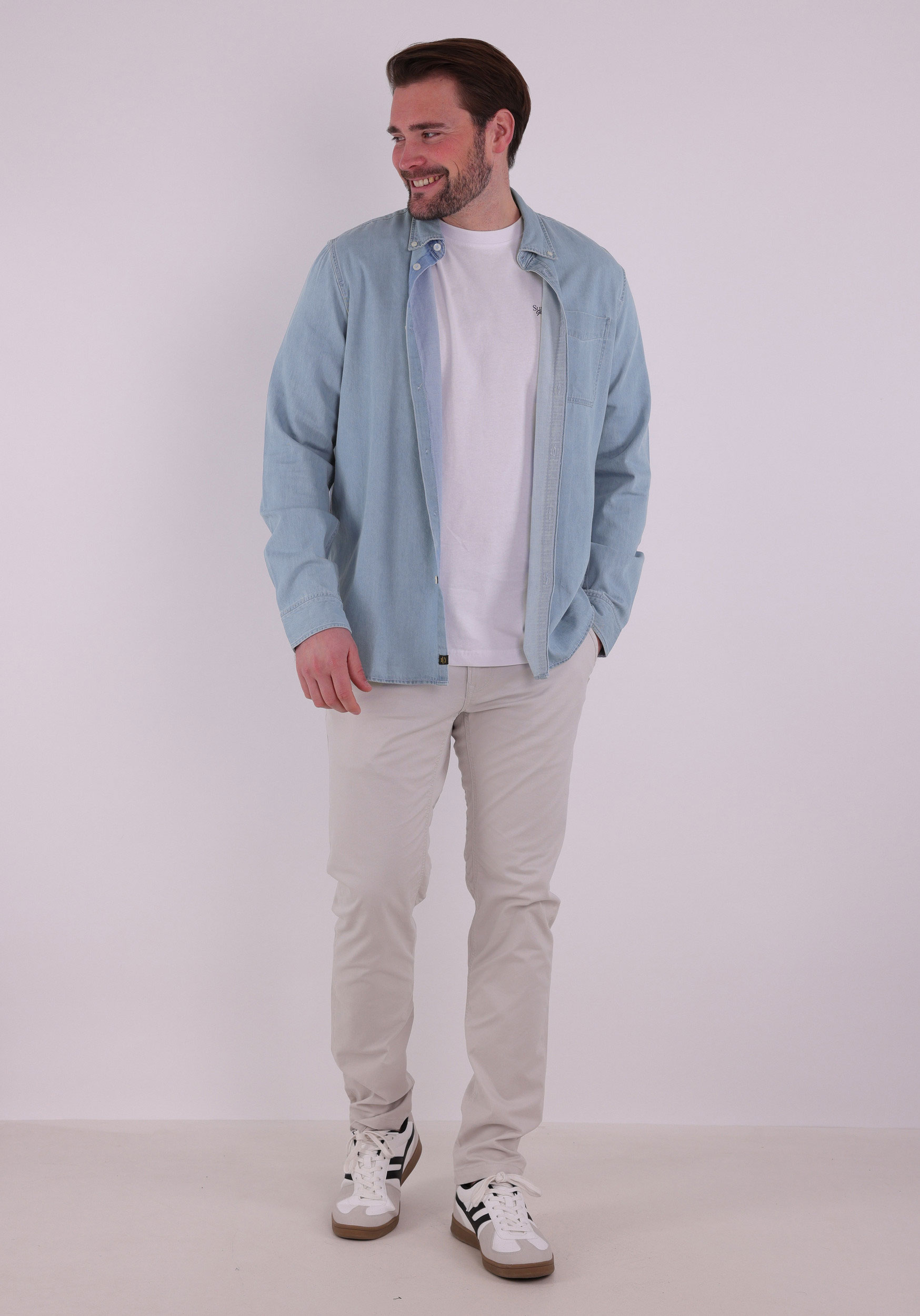 PME Legend Overhemd denim PSI2602238 Licht blauw