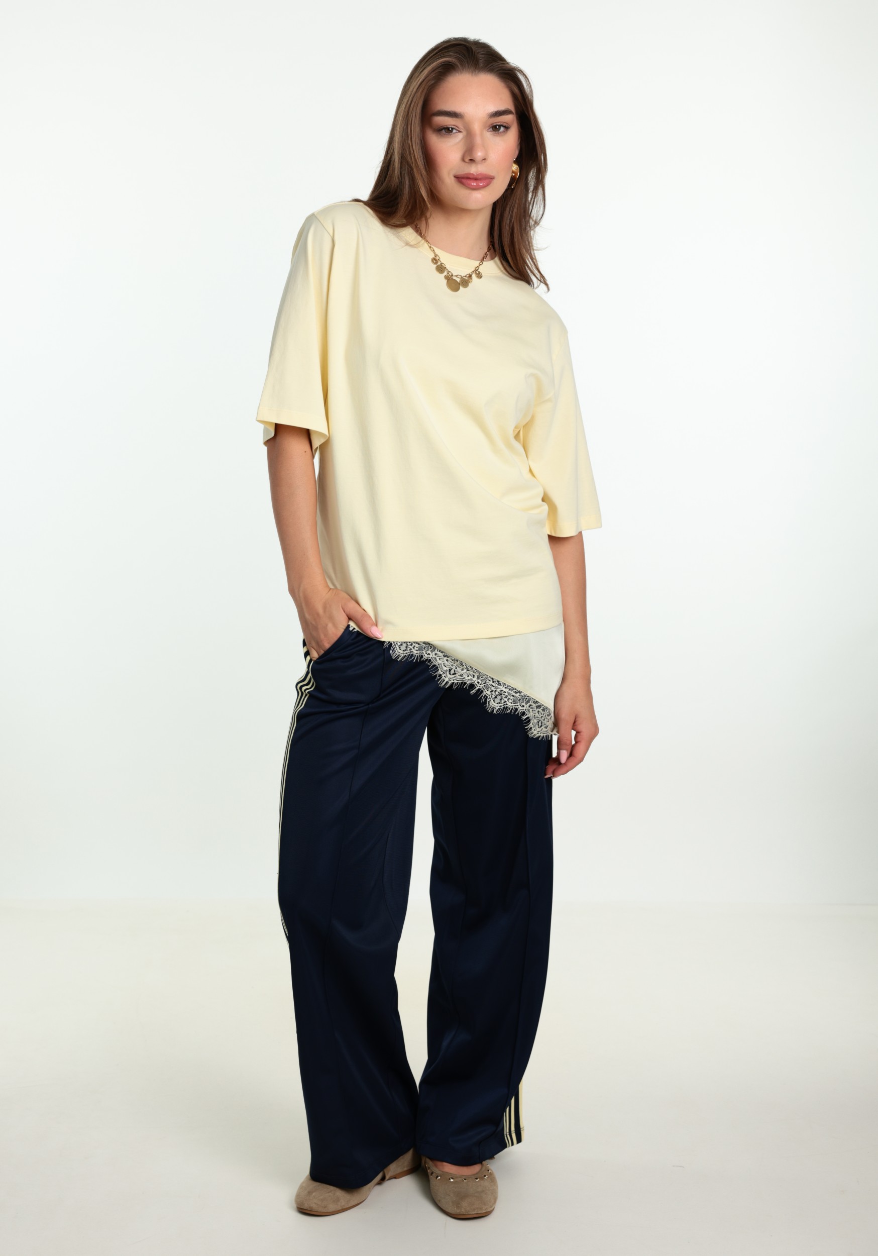 Harper & Yve T-shirt Chill but glam AW6Y304 Licht geel