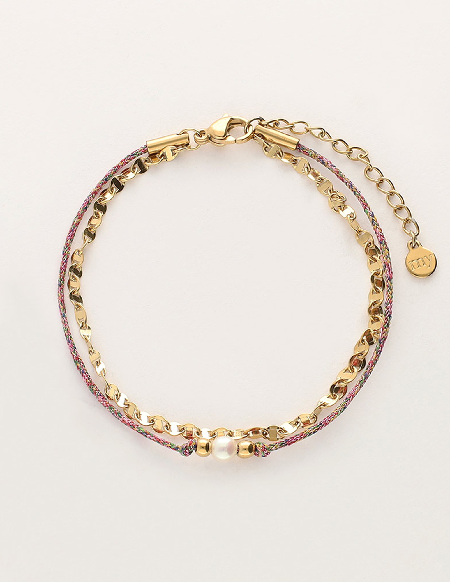 My Jewellery Armband met koord en parel MJ11628 Goud