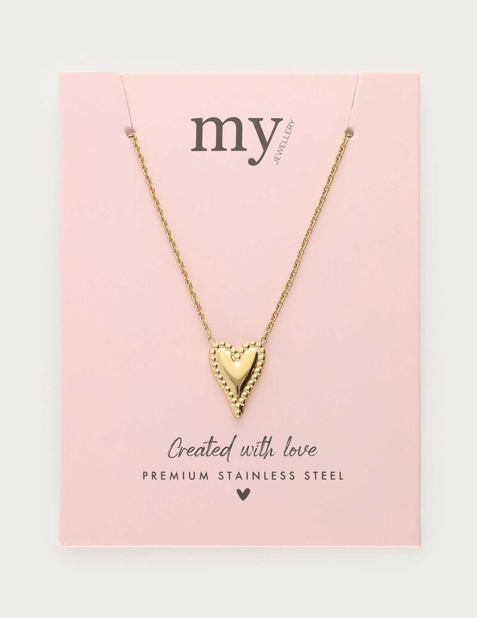 My Jewellery Fine dot heart ketting MJ13695 Goud