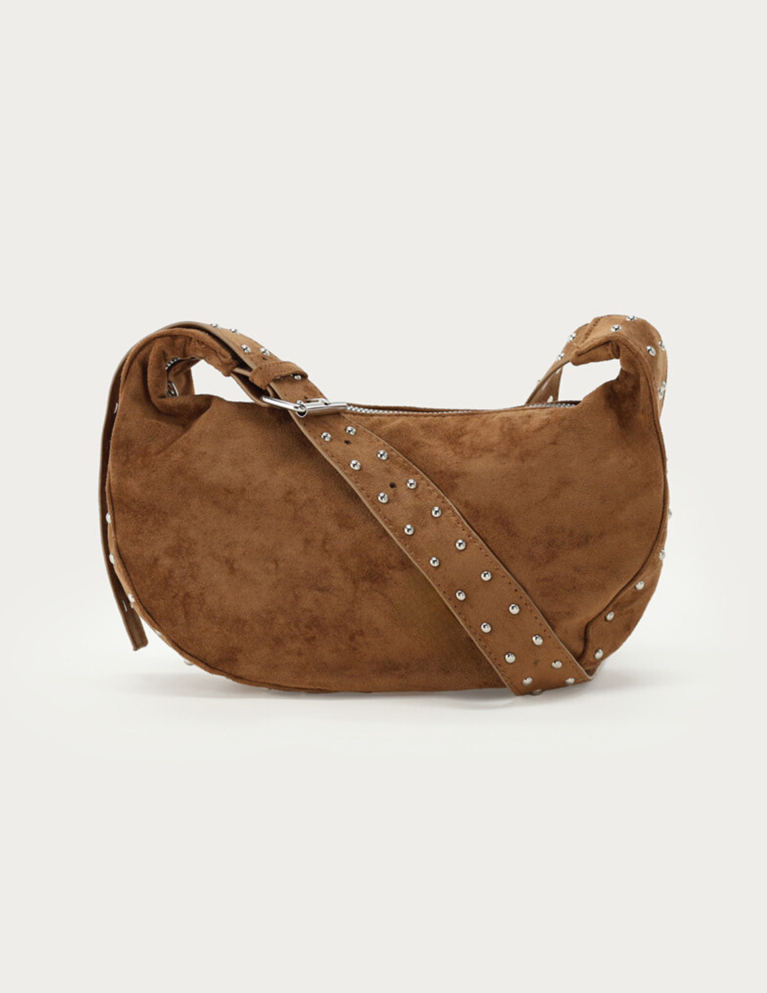 My Jewellery Crossbody tas in suède look met studs MJ15315 Cognac