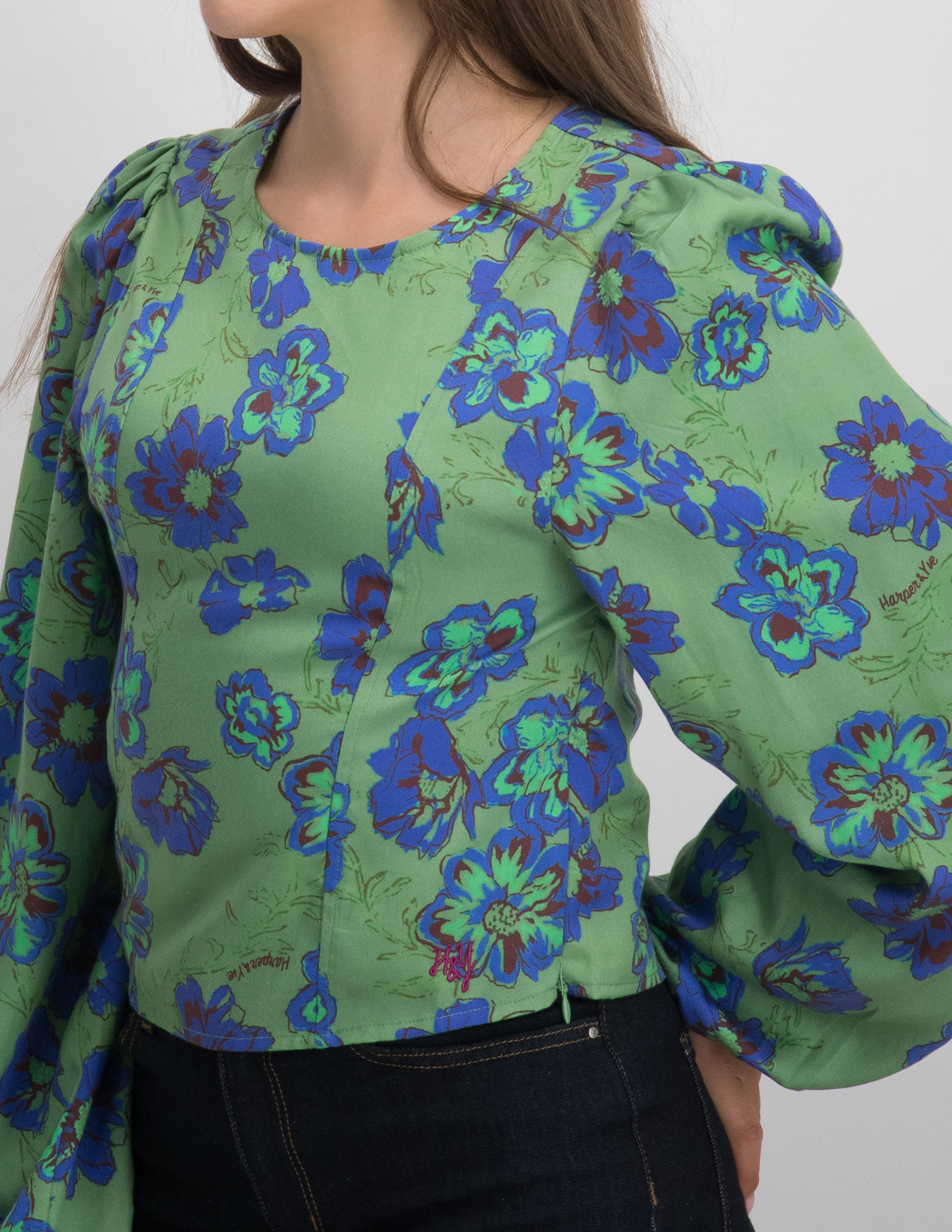 Harper & Yve Blouse Floor AW25C601 Groen