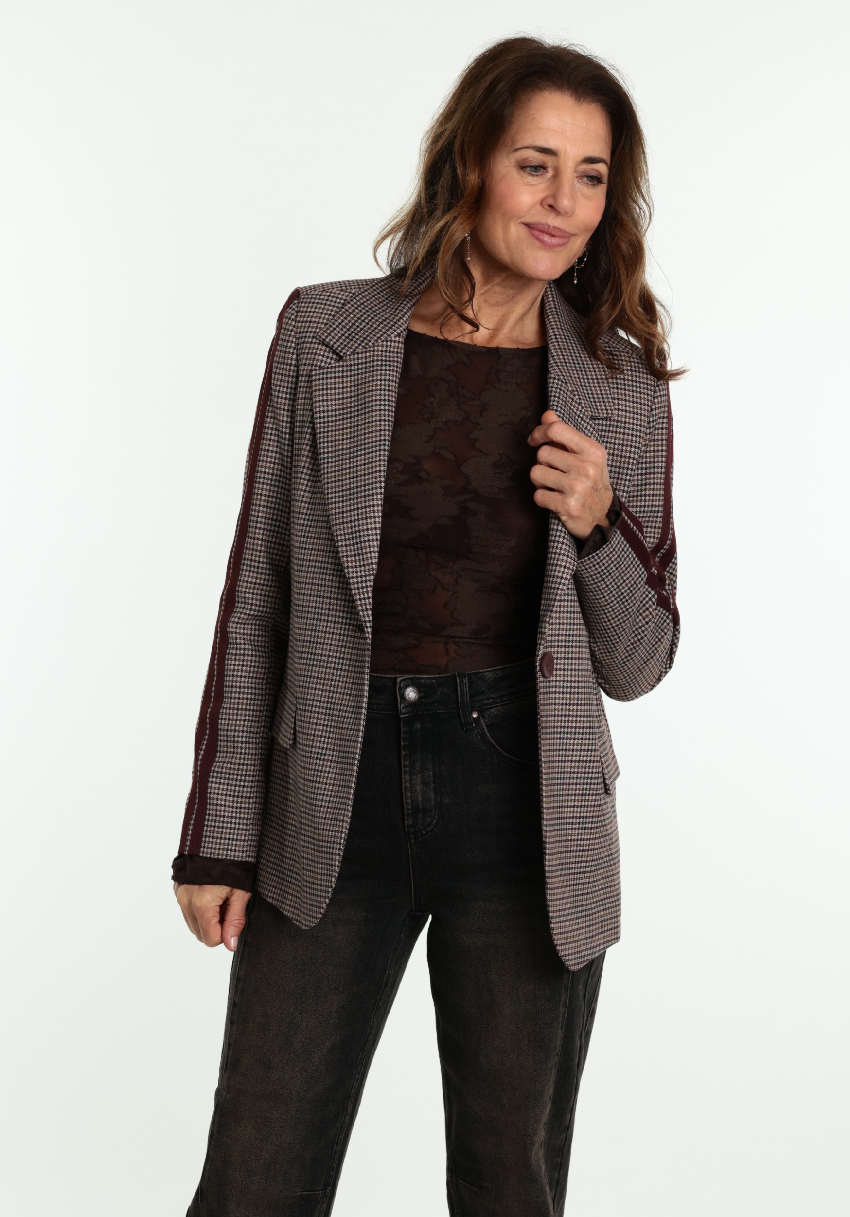 Geisha Blazer geruit 65575-32 Bordeaux