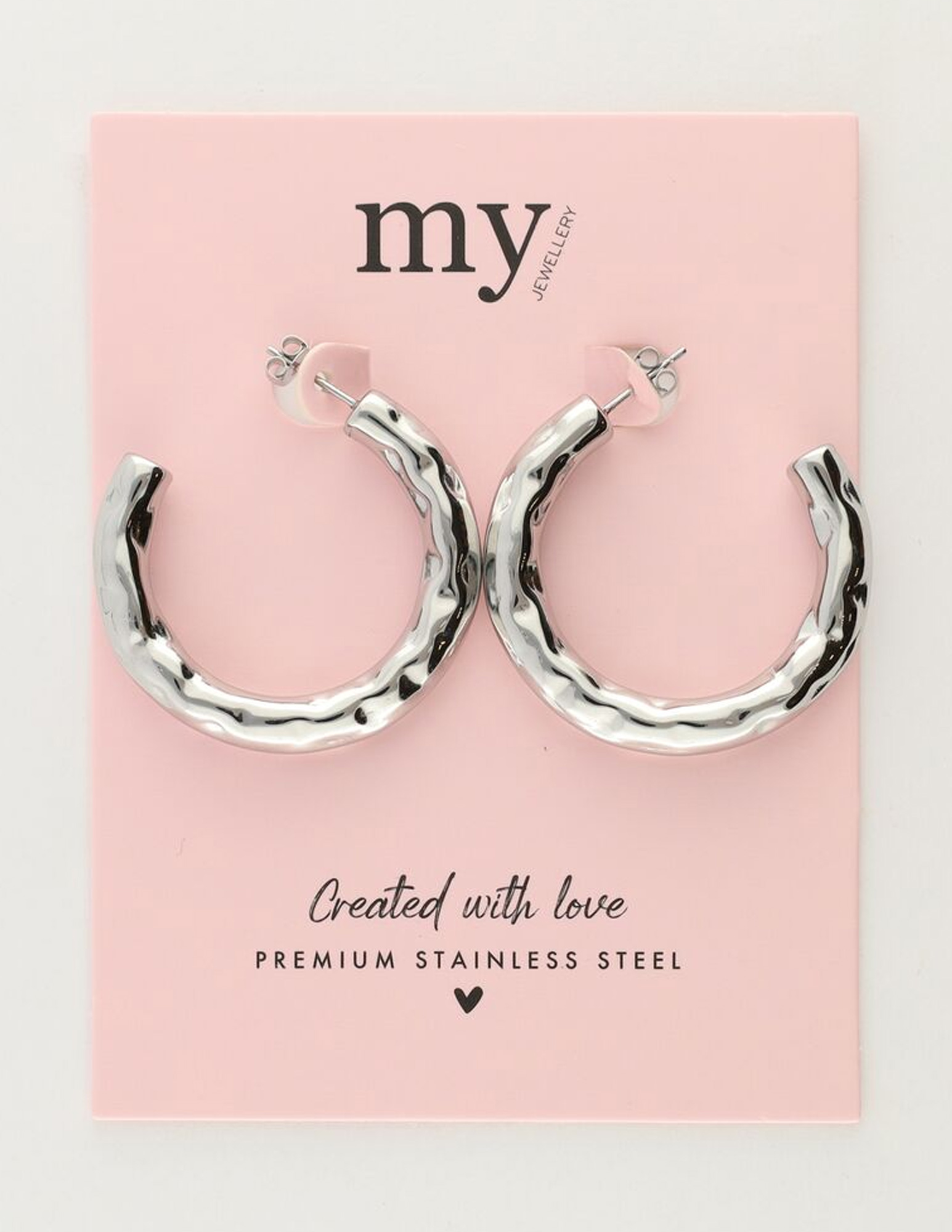 My Jewellery Gehamerde oorringen MJ11398 Zilver