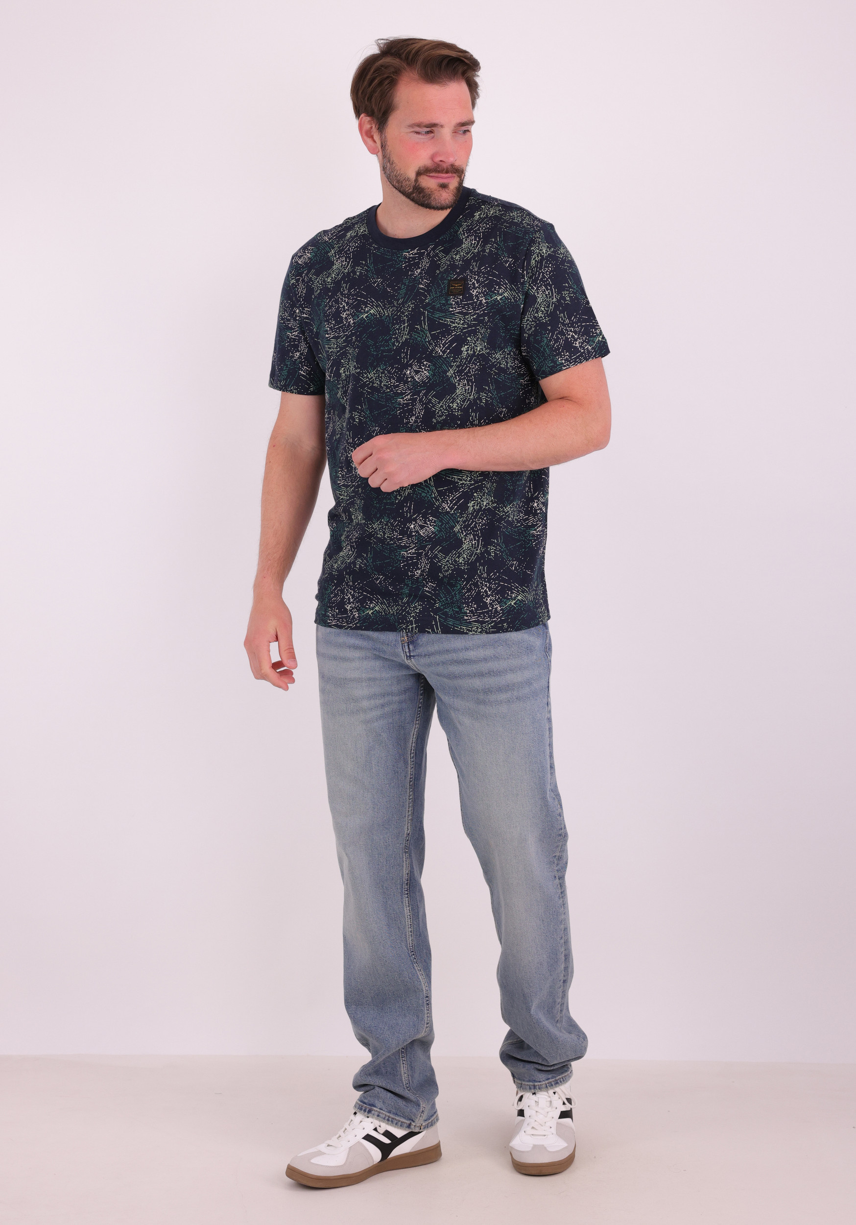PME Legend T-shirt print  PTSS2604588 Donker blauw