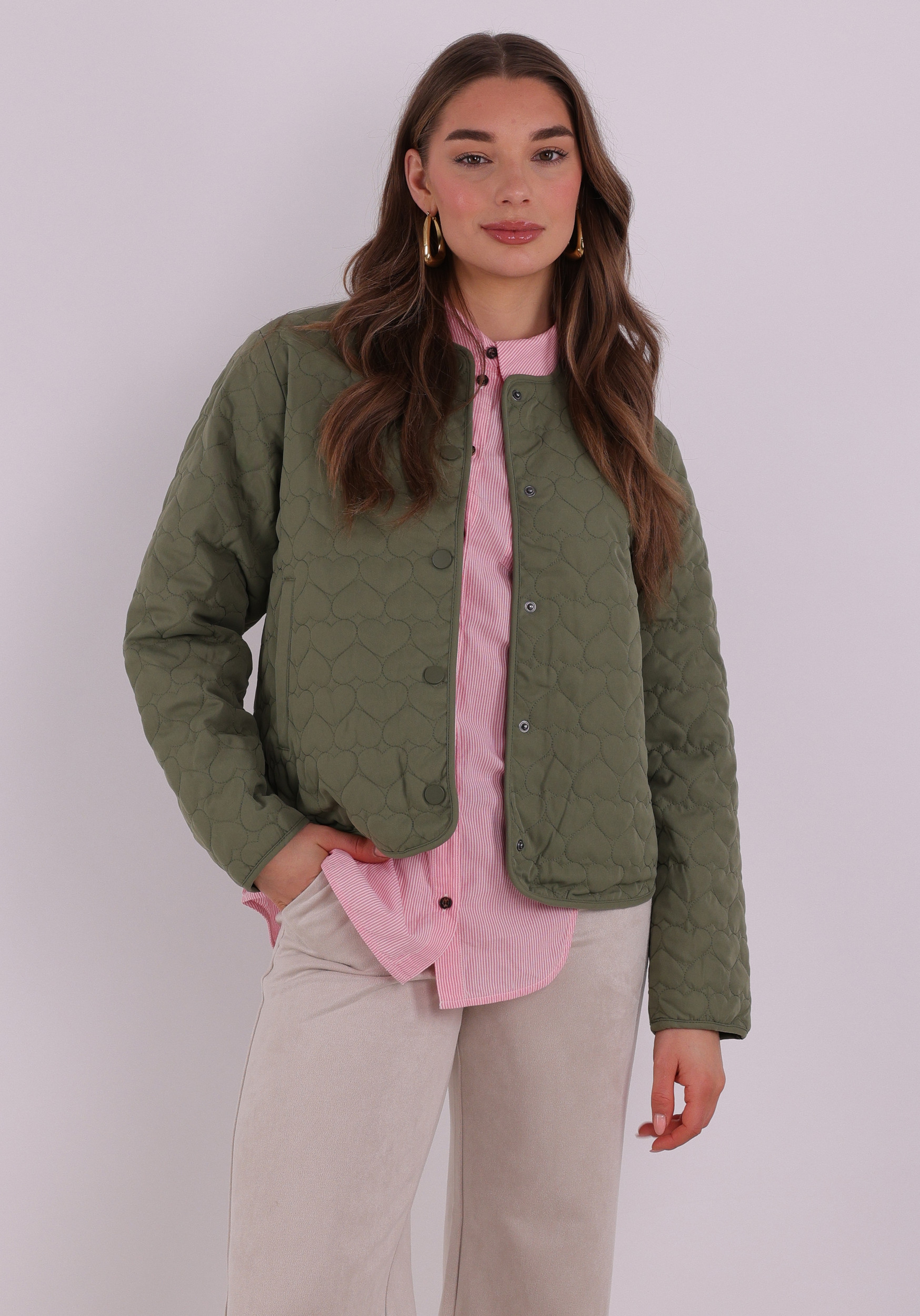 Only Jacket heart quilted 15366265 Midden groen