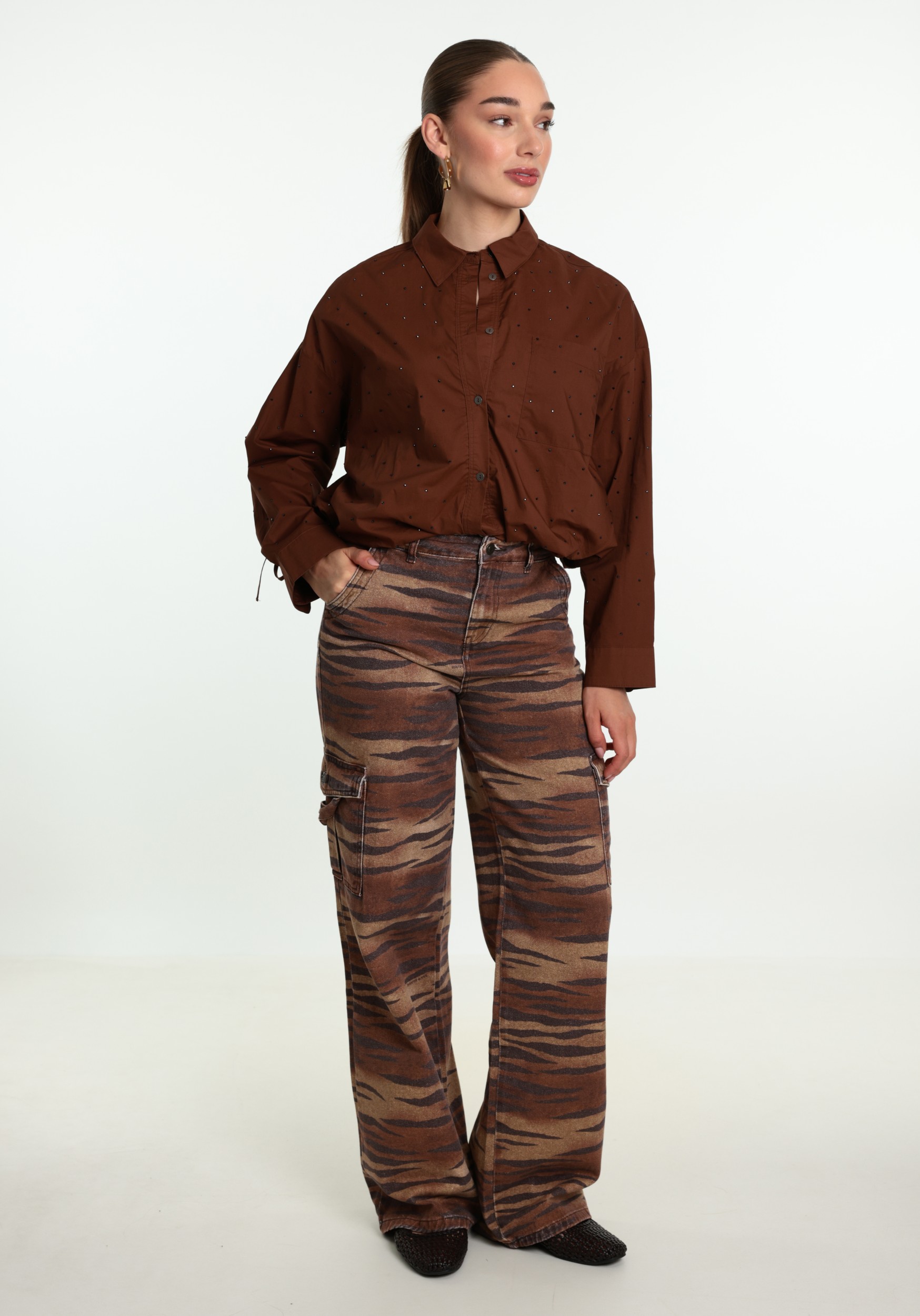 Aaiko BV Blouse MIKKIE STRASS CO 518 Bruin