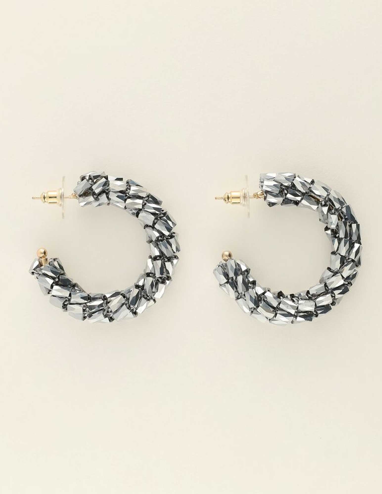 My Jewellery Statement oorringen met zilveren kralen MJ08779 Zilver