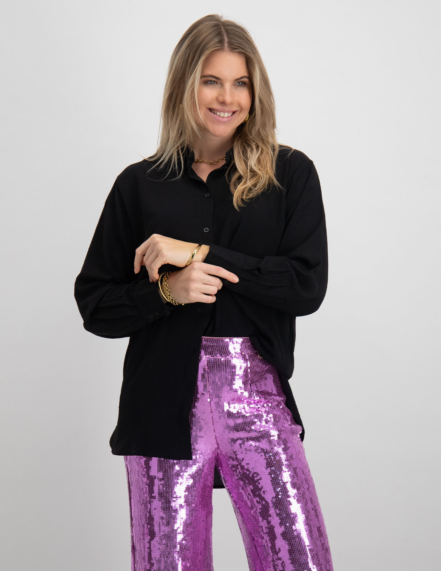 Jacqueline de jonge Blouse Kenta 15268316 Zwart