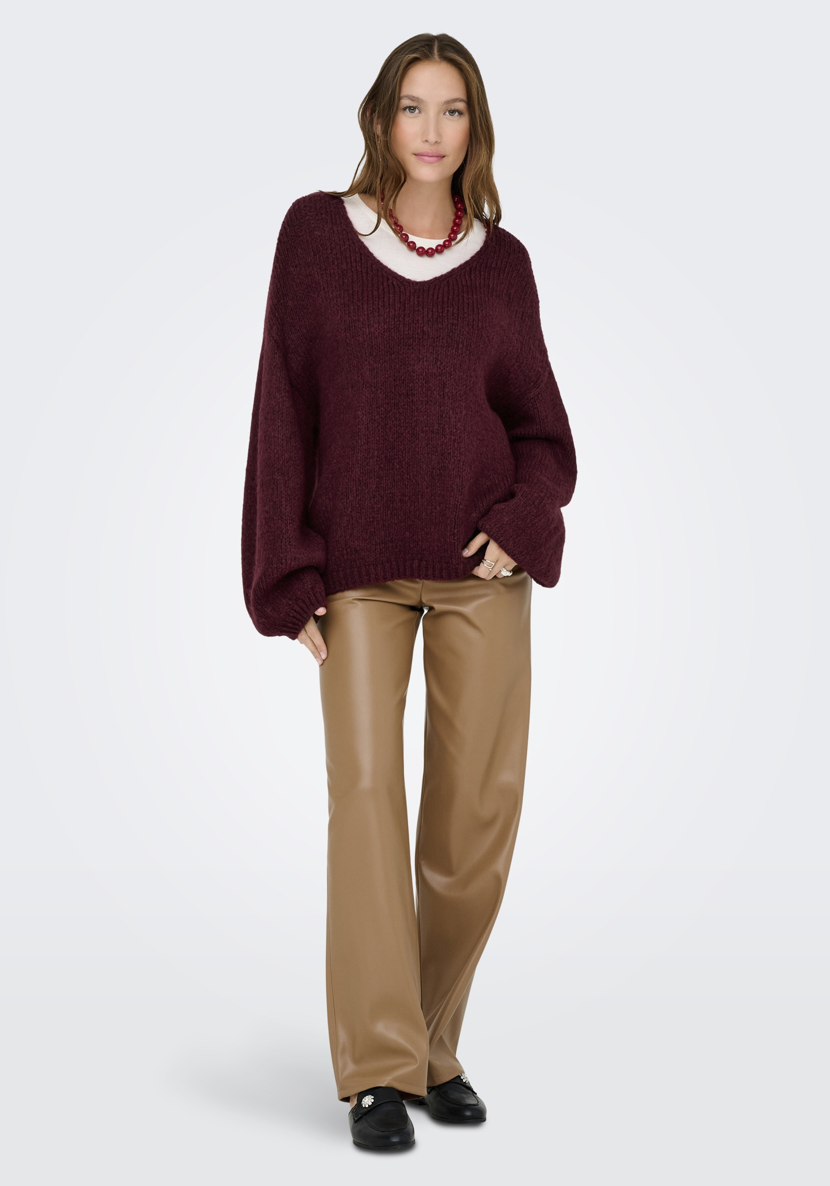 JDY Trui Dinea reversible 15334709 Bordeaux
