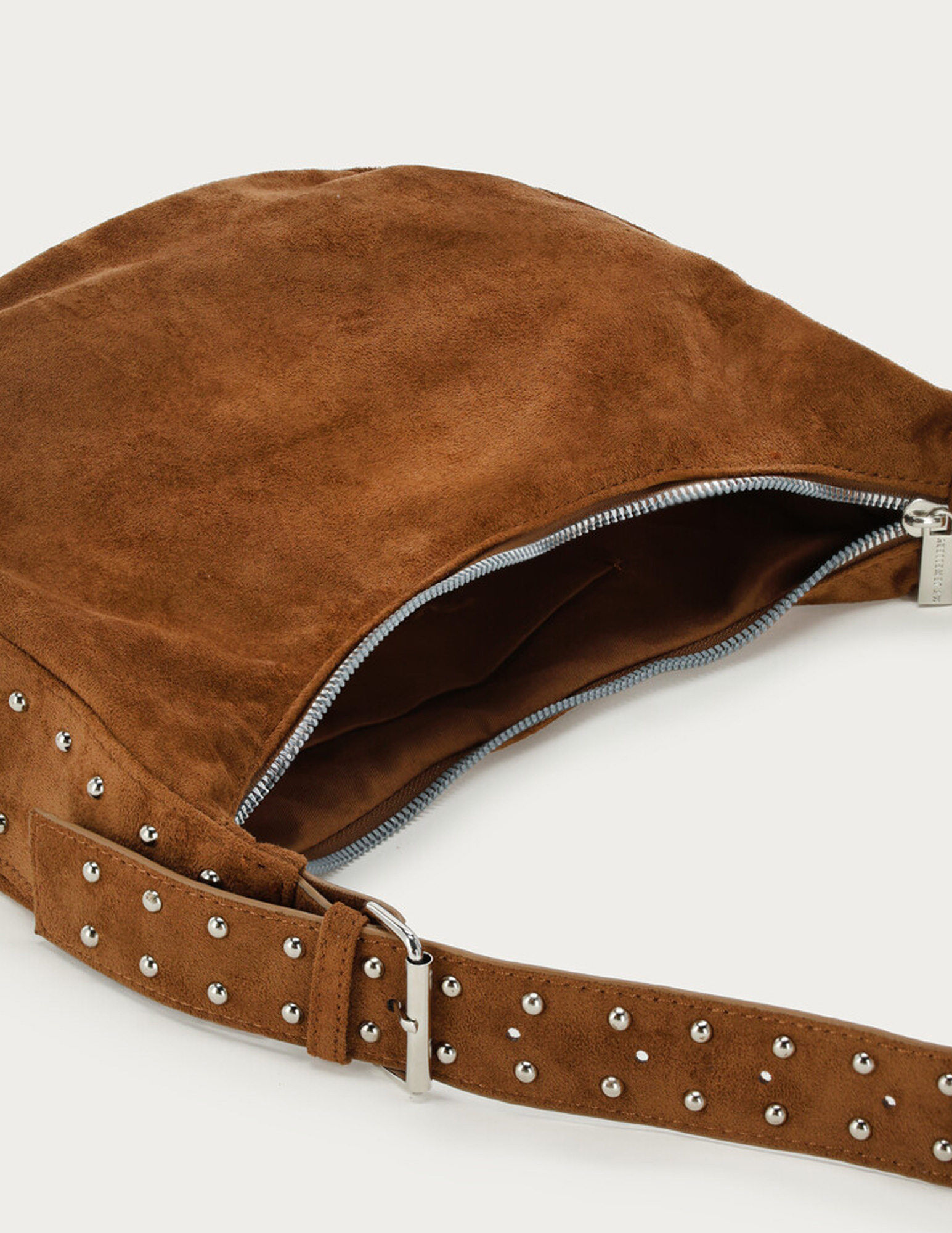 My Jewellery Crossbody tas in suède look met studs MJ15315 Cognac