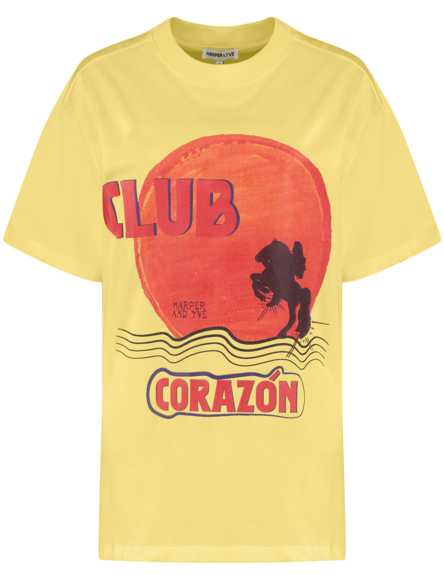 Harper & Yve T-shirt Club corazon SS6Y307 Licht geel