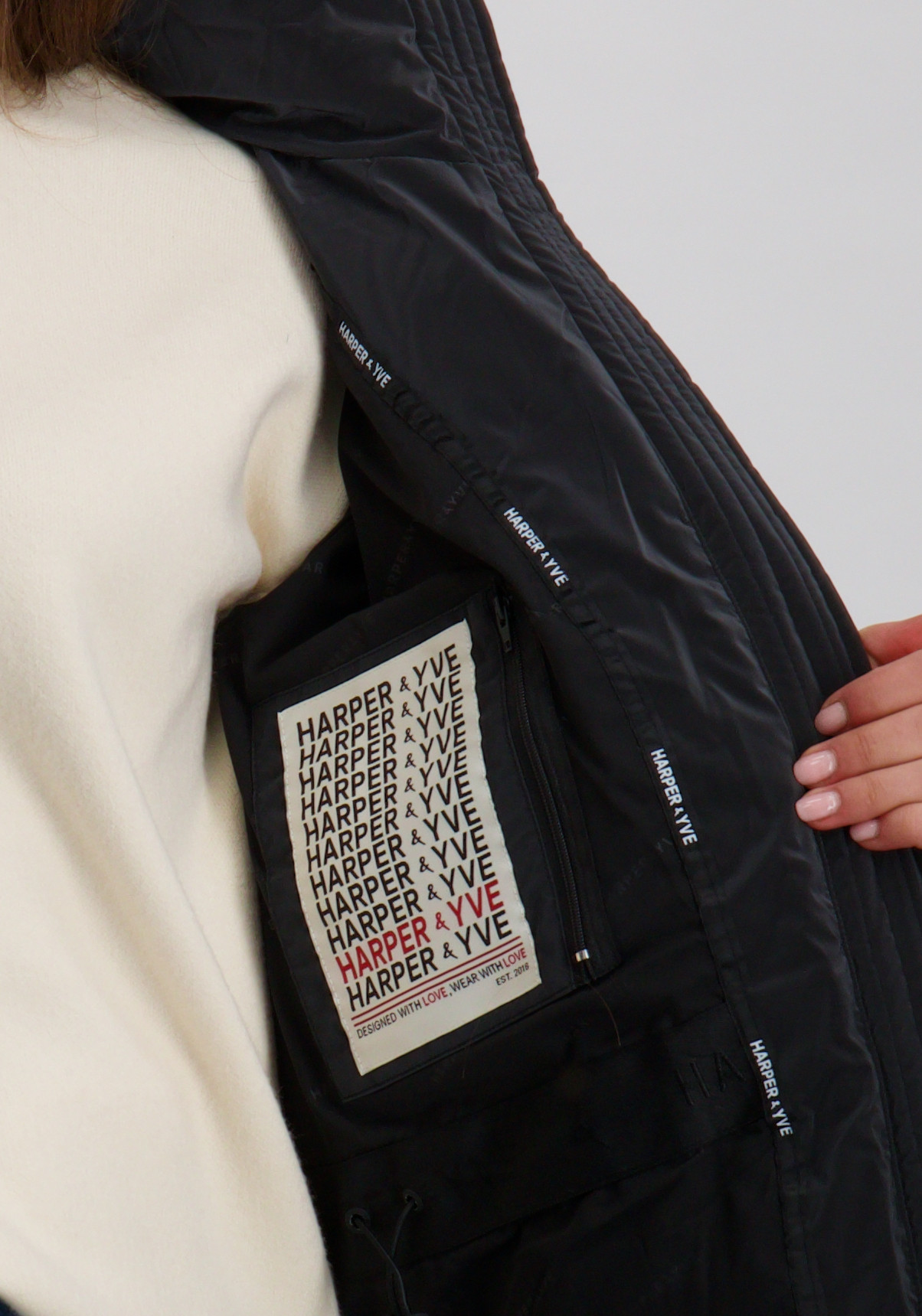 Harper & Yve Winterjas Yitty AW25N202 Zwart