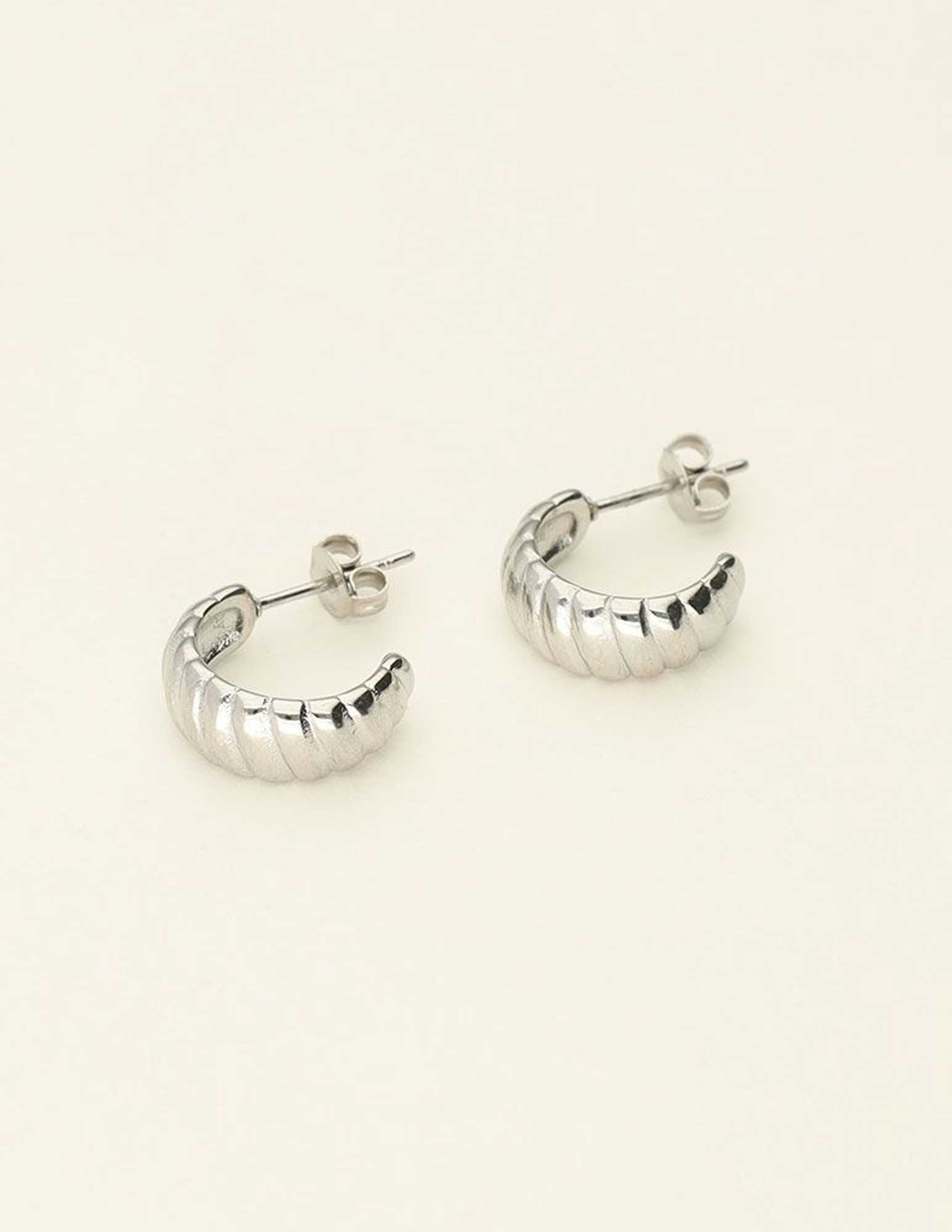 My Jewellery oorbellen met twist MJ09203 Zilver