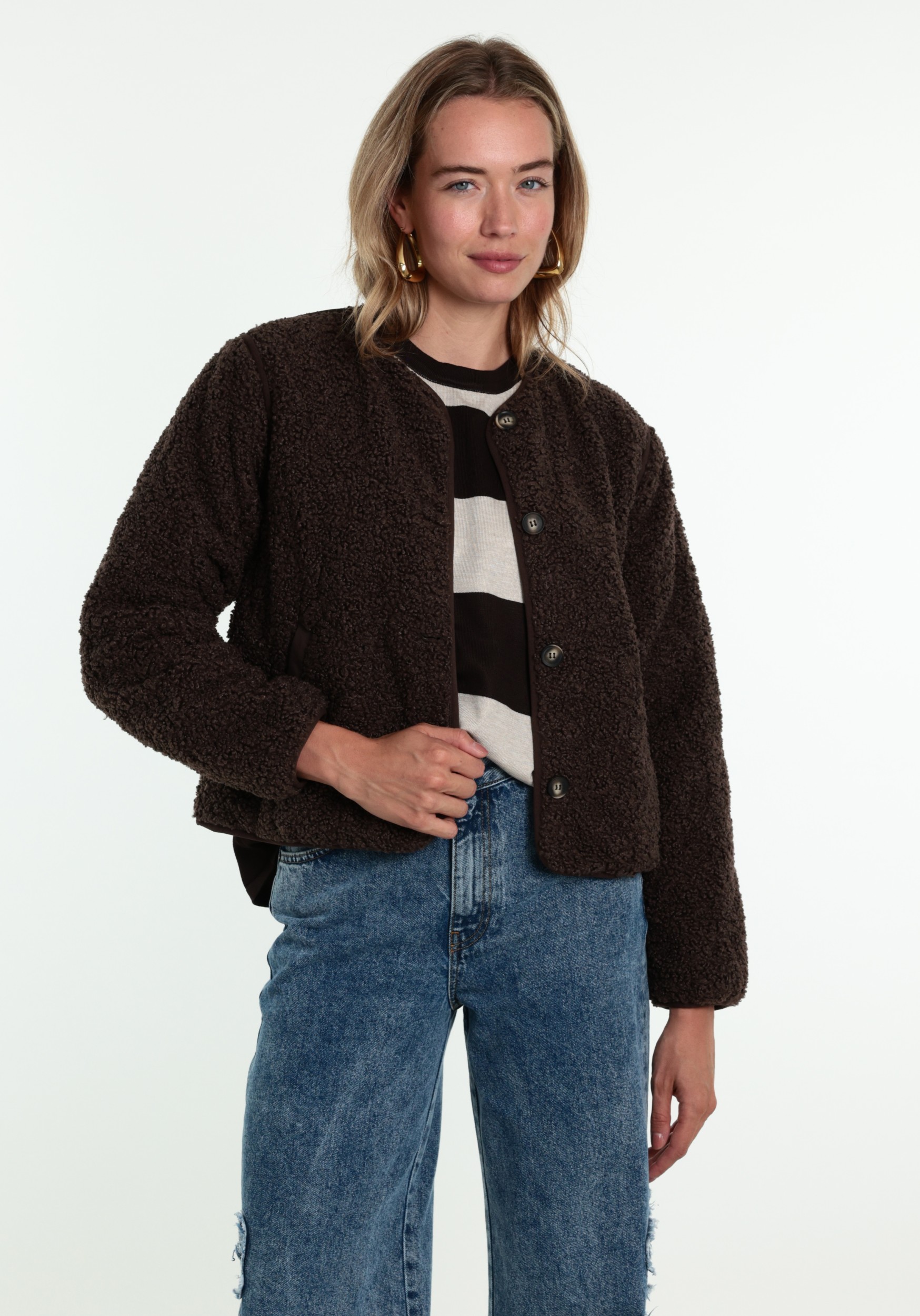 ONLY Jacket Lines teddy 15373834 Bruin