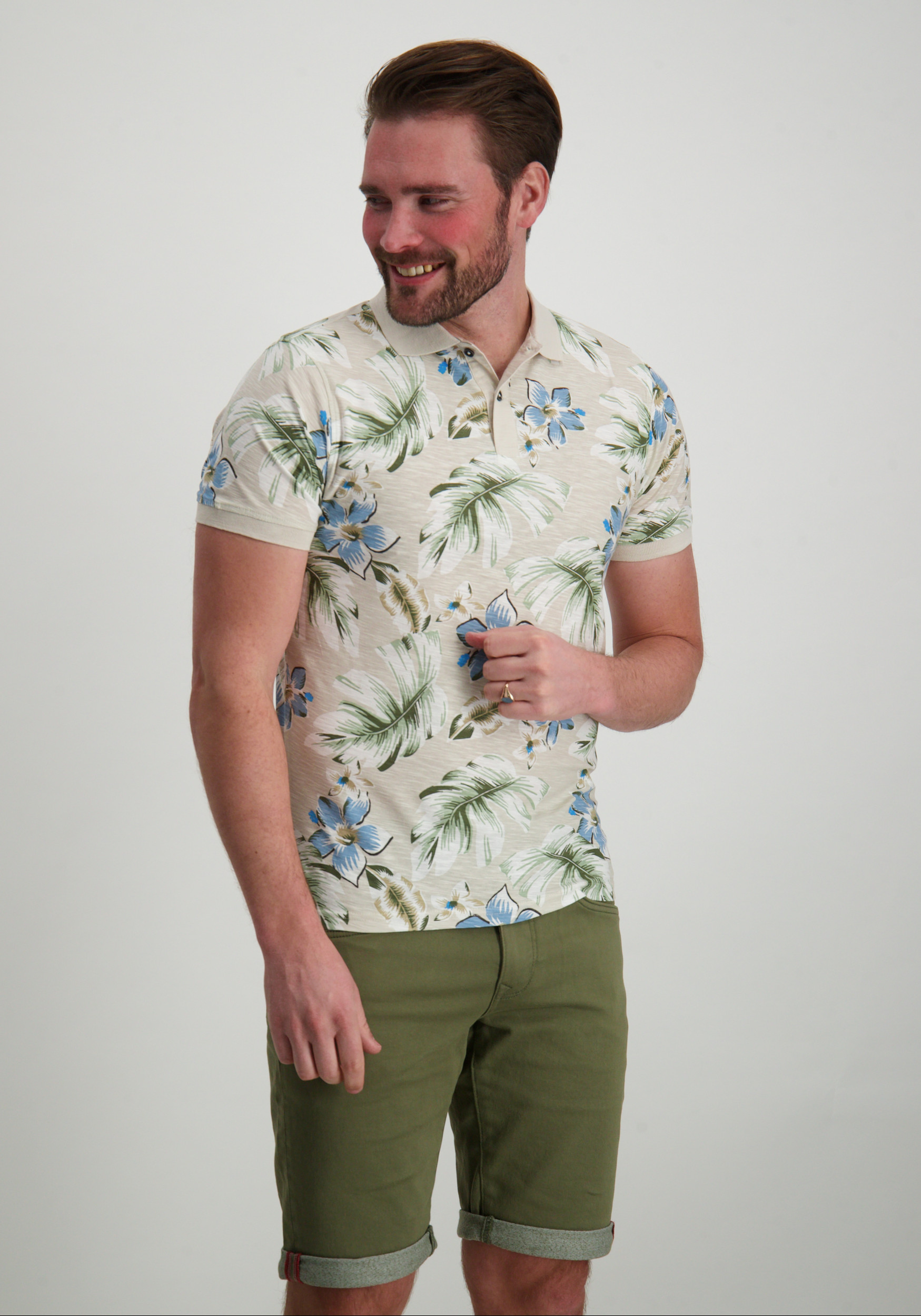 Petrol Polo all-over print M-1050-POL908 Beige