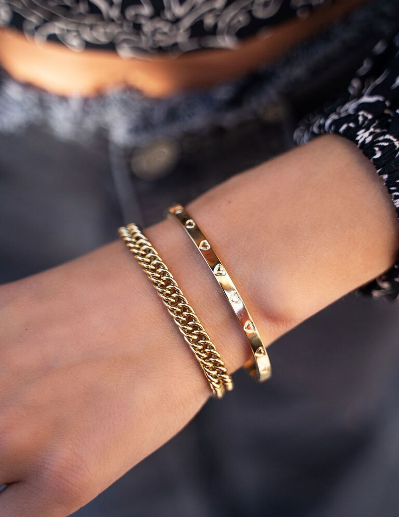 My Jewellery Bangle engraved hearts MJ07347 Zilver