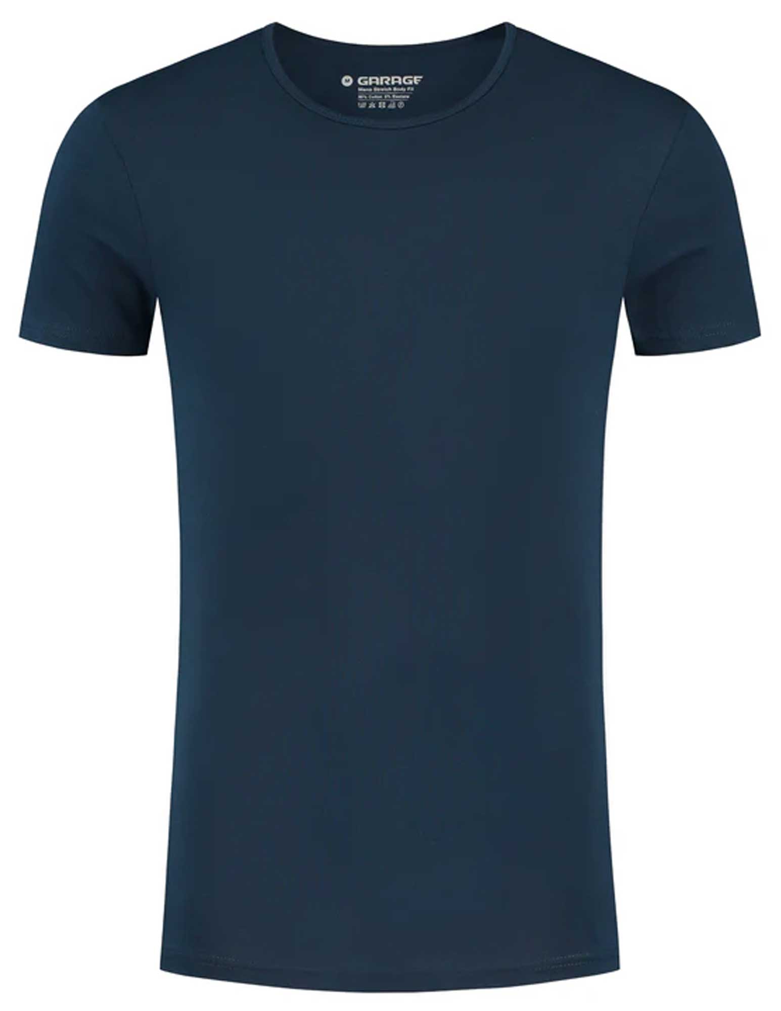 Garage T-shirt Bodyfit ronde hals 0201 Donker blauw