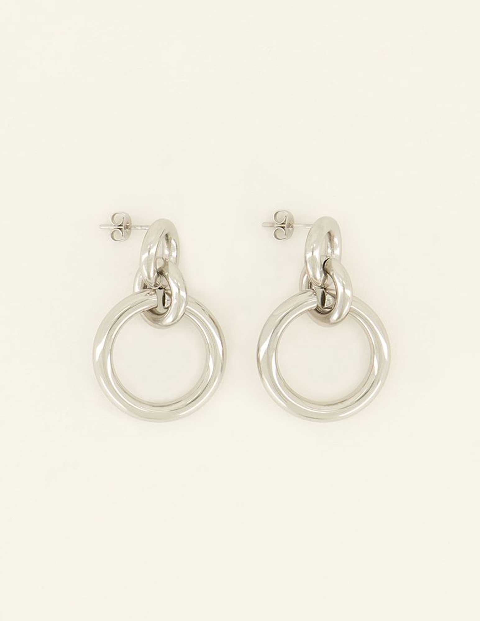 My Jewellery Oorbellen met Cirkels MJ08262 Zilver