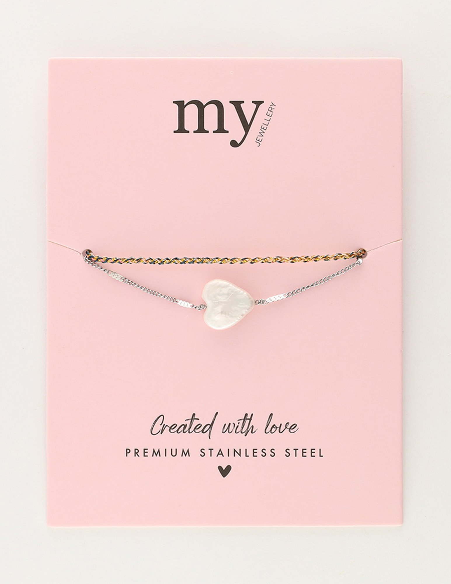 My Jewellery Armband met parel hartje MJ11630 Zilver