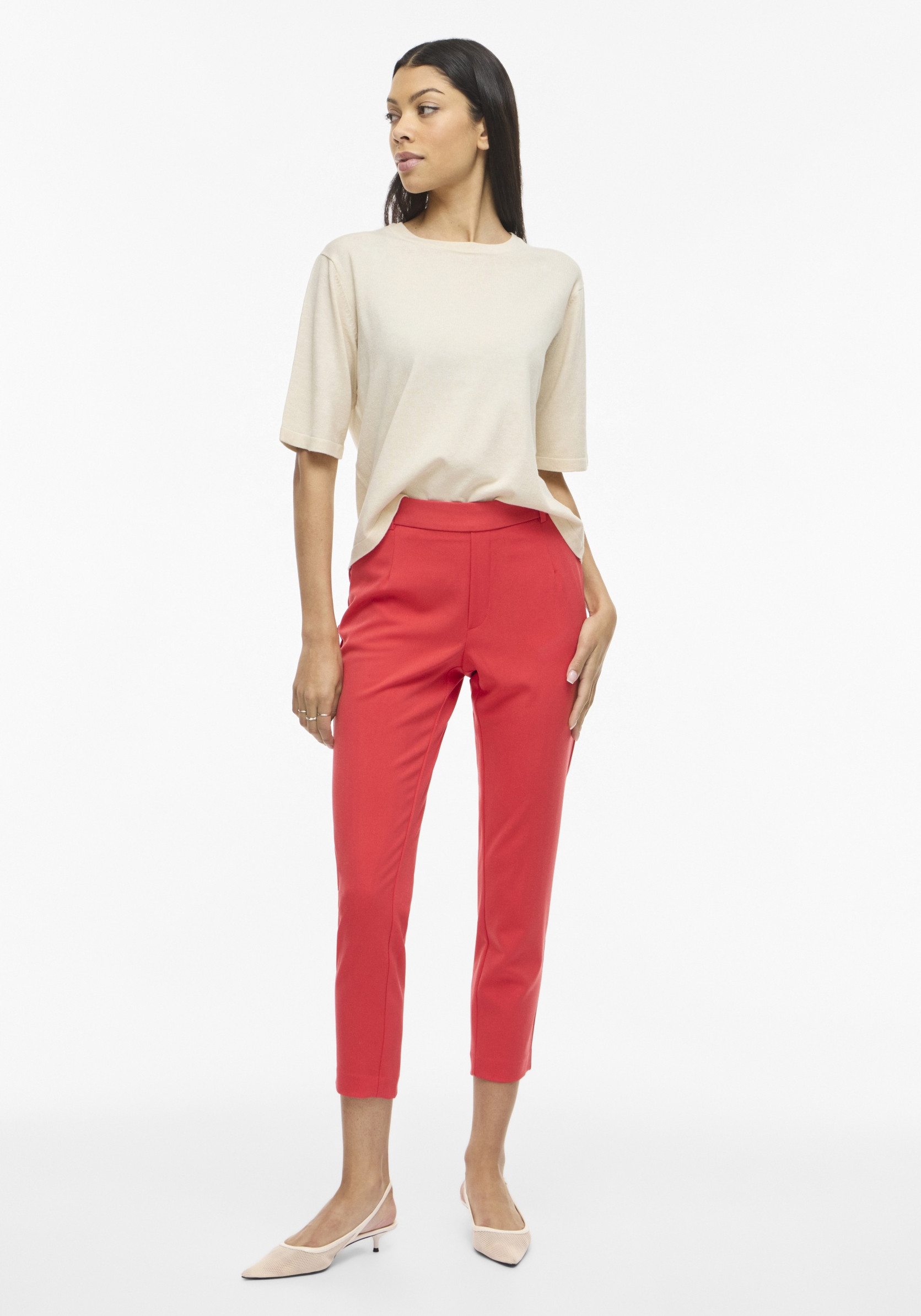 Vila T-shirt Malu 14112136 Beige