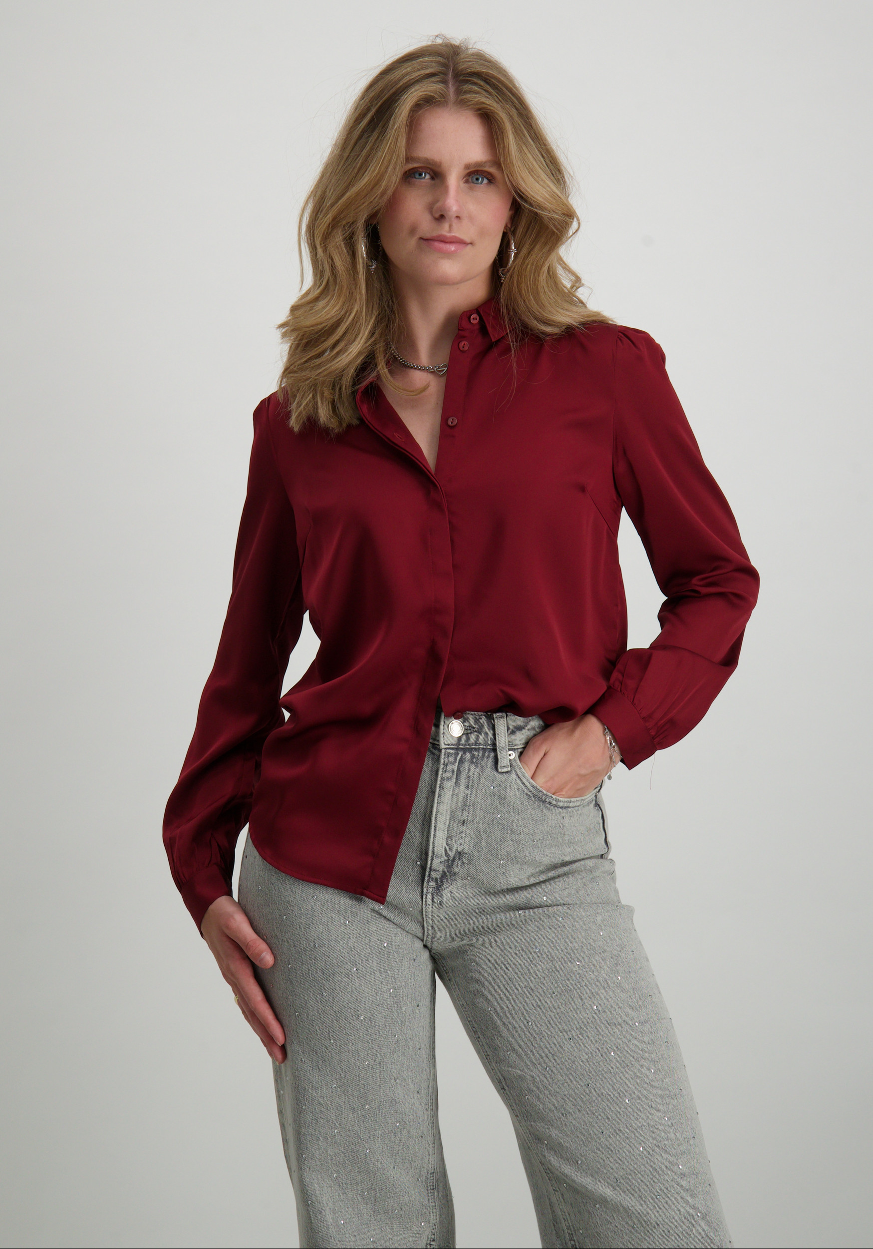 Vila Blouse Ellette Satin 14063320 Bordeaux