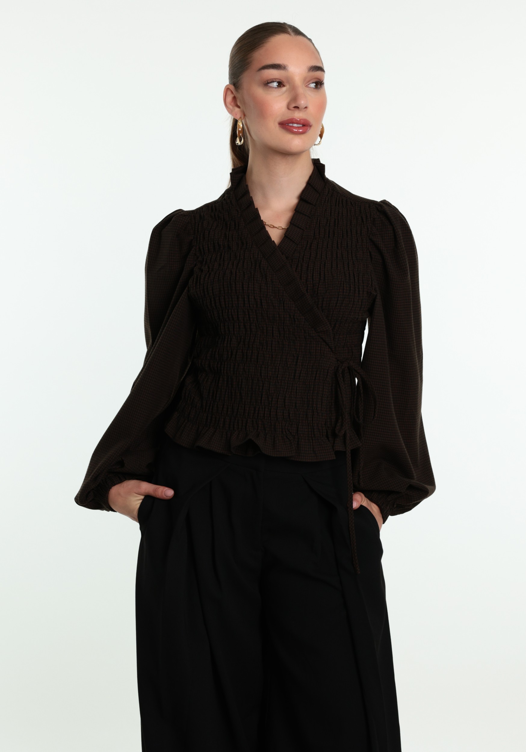 Harper & Yve Blouse Debby AW6P601 Donker bruin
