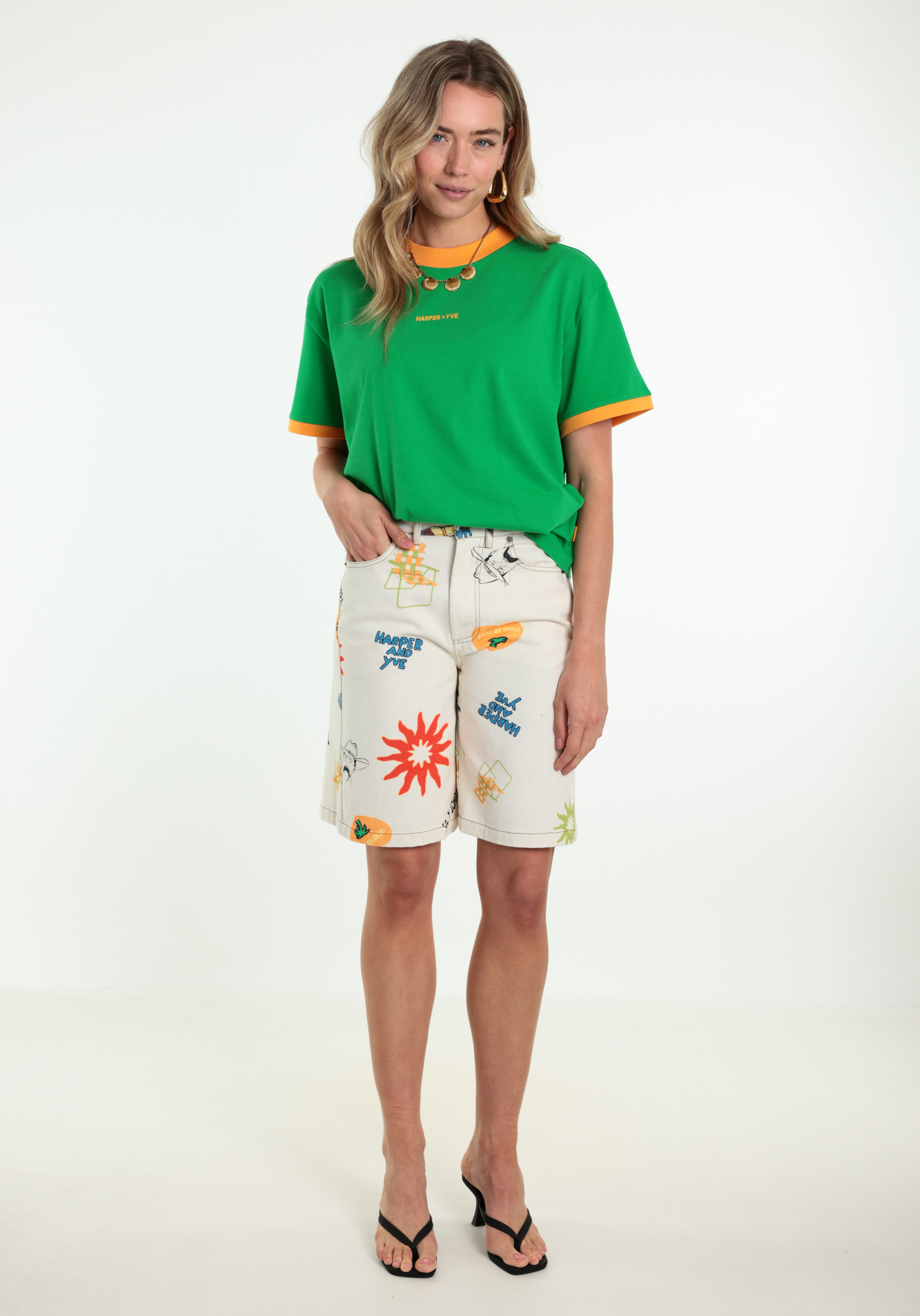 Harper & Yve T-shirt Bum Bum HS6Y300 Groen