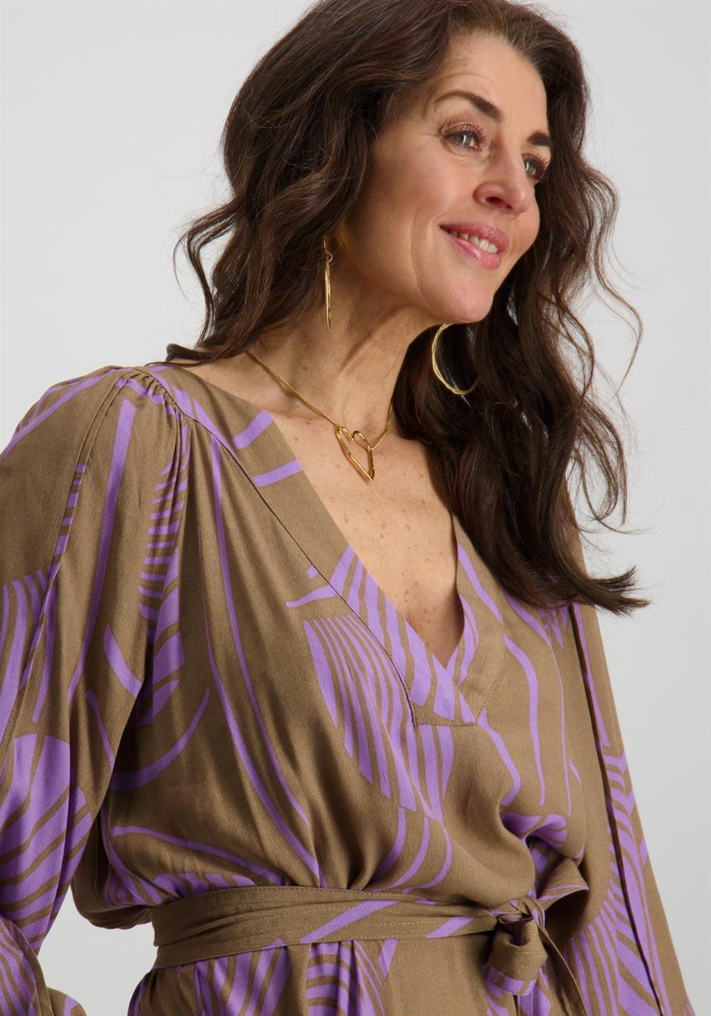 Aaiko BV Lange jurk Krissy Licht bruin