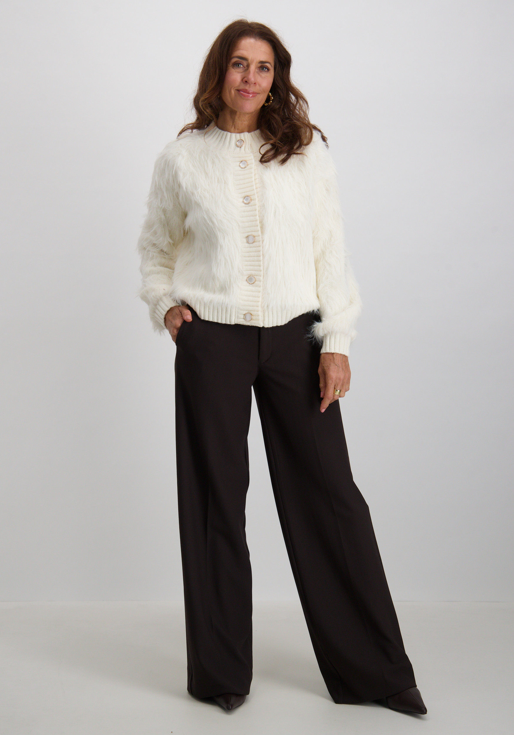 Geisha Vest Furry 54500-10 Wolwit-ecru