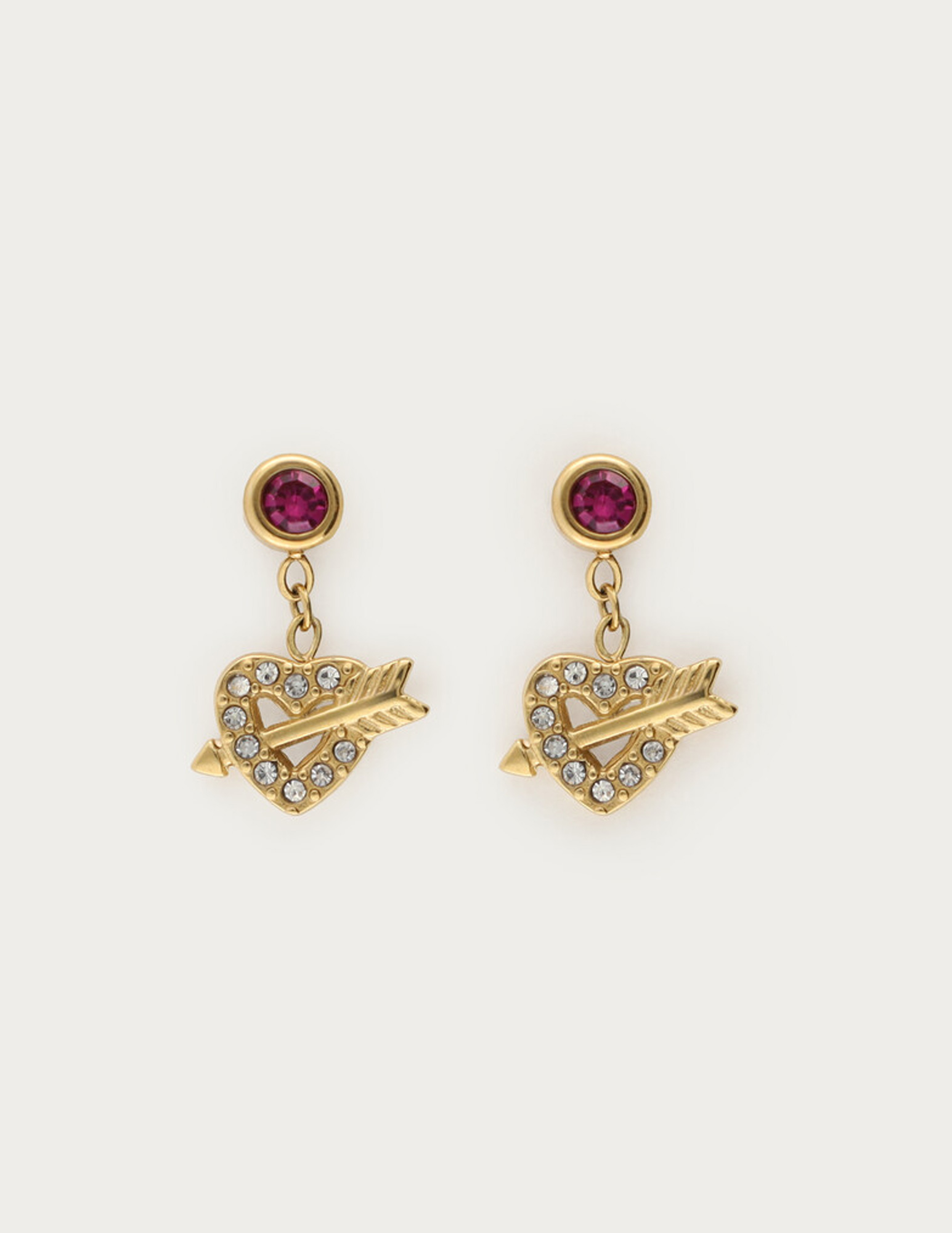 My Jewellery Oorhangers hart met pijl en boog MJ14779 Goud