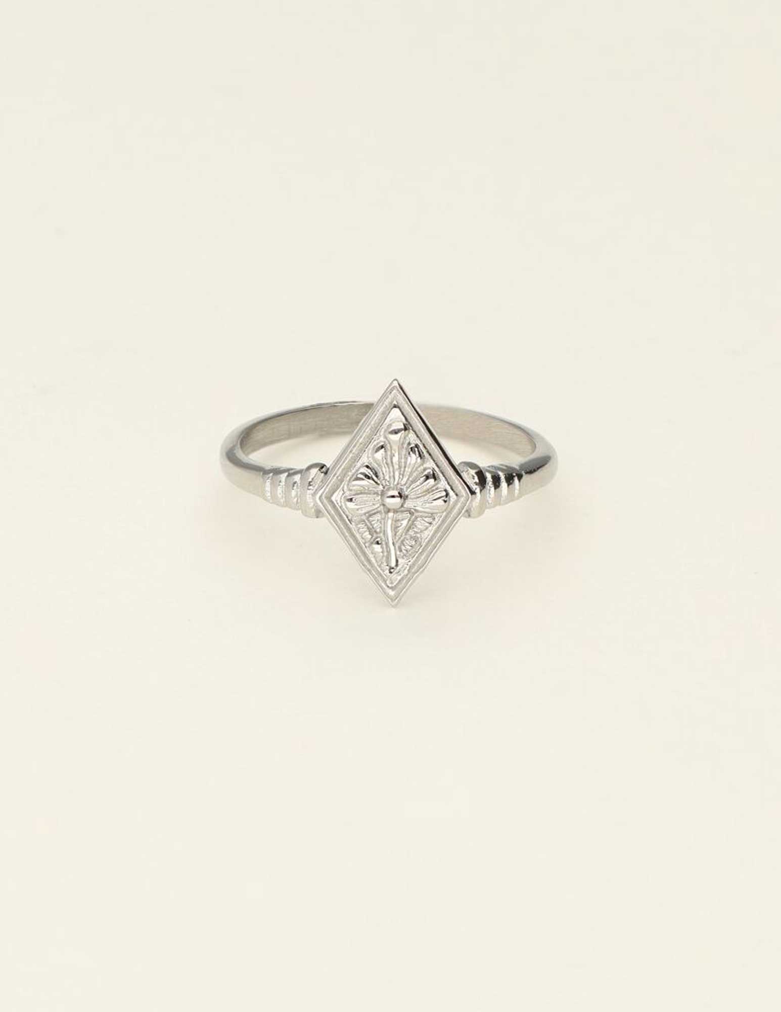 My Jewellery Universe geruite ring MJ09528 Zilver