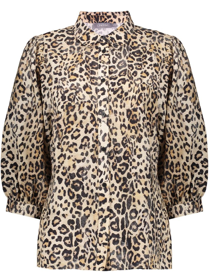 Geisha Blouse panterprint 53237-20 Zand