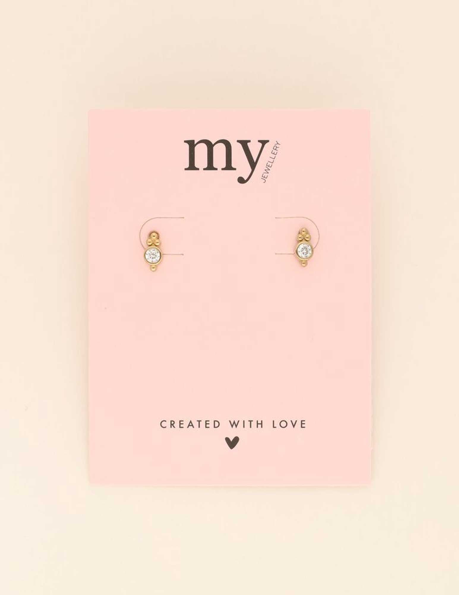 My Jewellery Studs met strass MJ08521 Goud