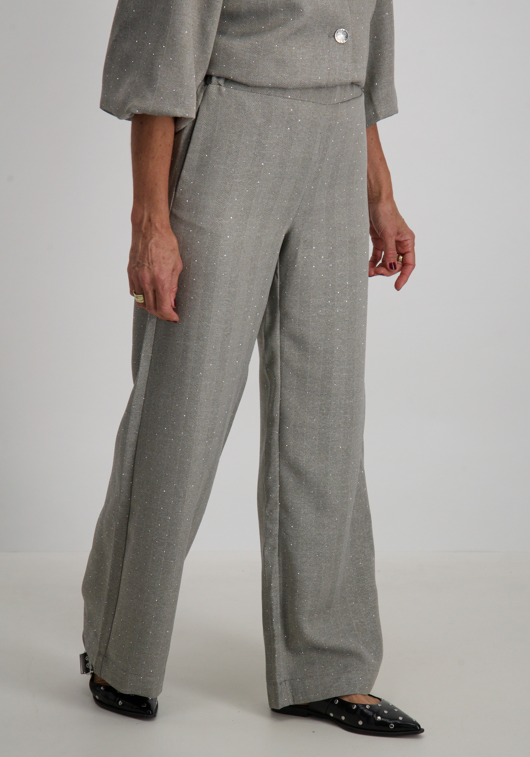 Tramontana Broek Fancy herringbone C01-18-101 Grijs