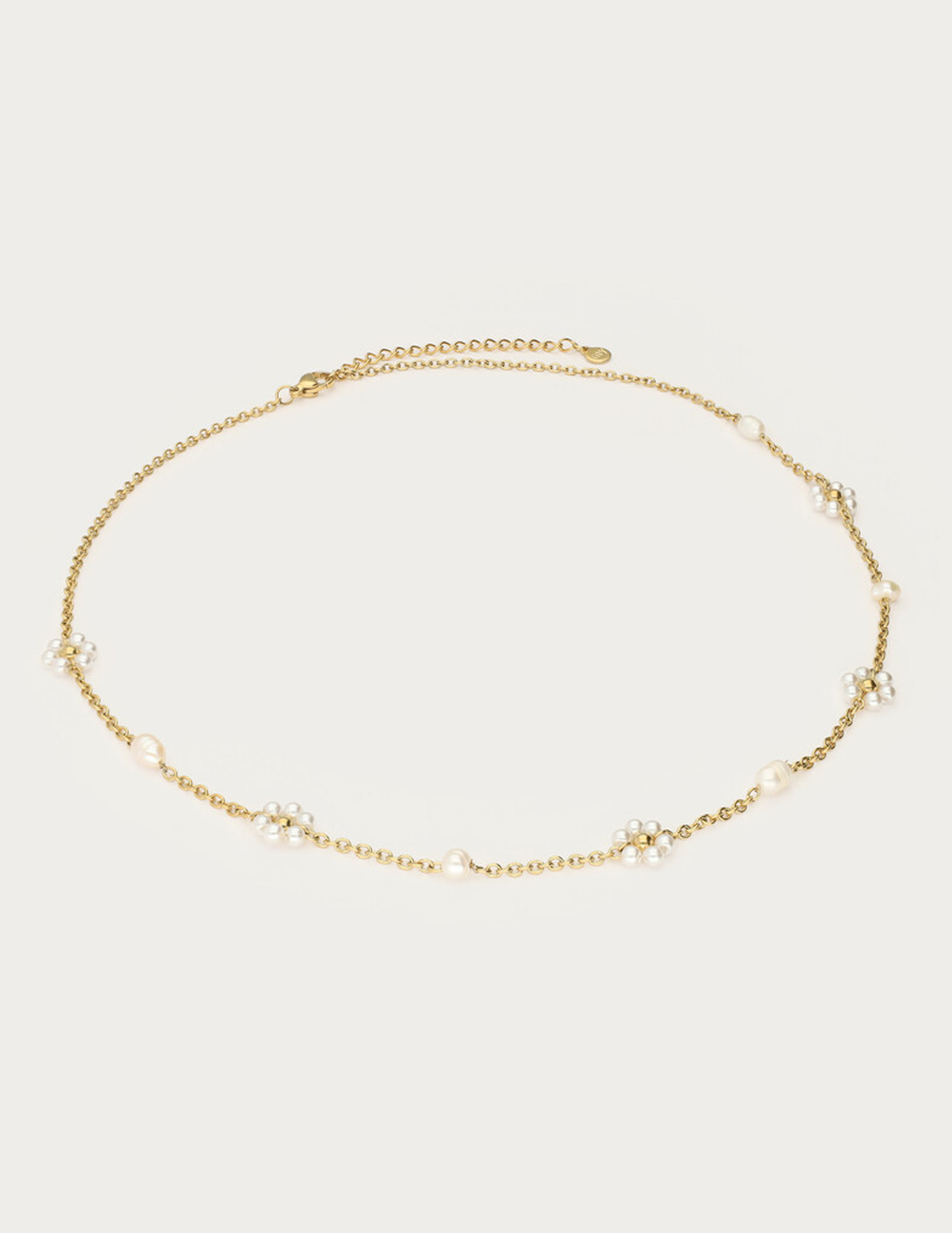 My Jewellery Botanical ketting met zoetwaterparel bloemen MJ15389 Goud