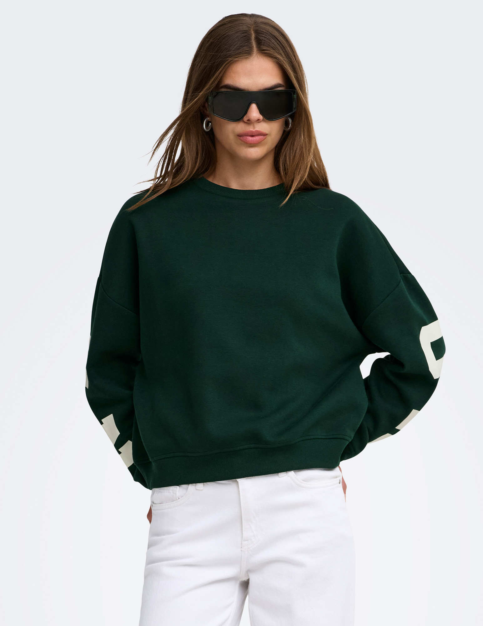 ONLY Sweater backprint 15356793 Donker groen
