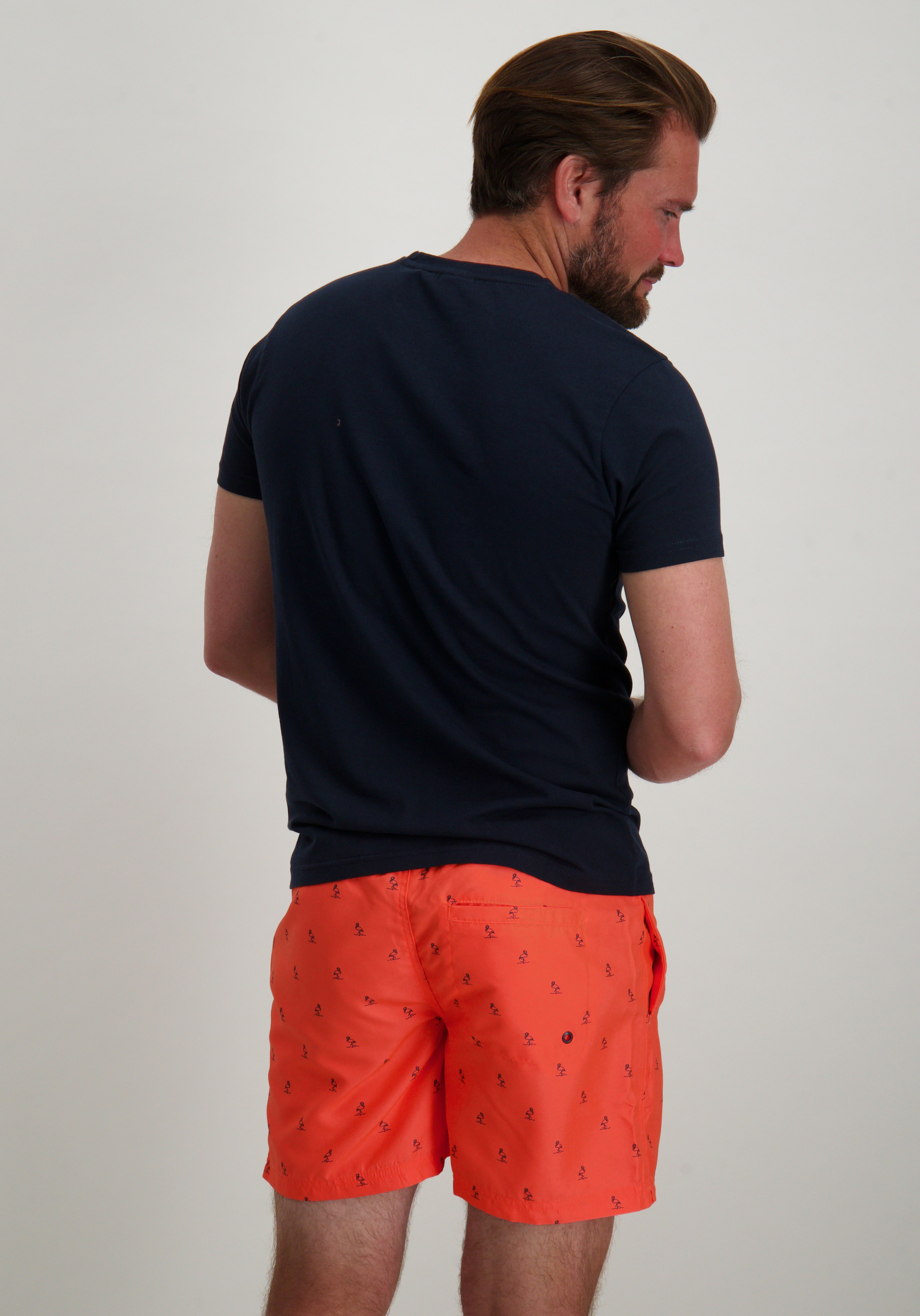 Petrol T-shirt Classic print M-1050-TSR117 Donker blauw