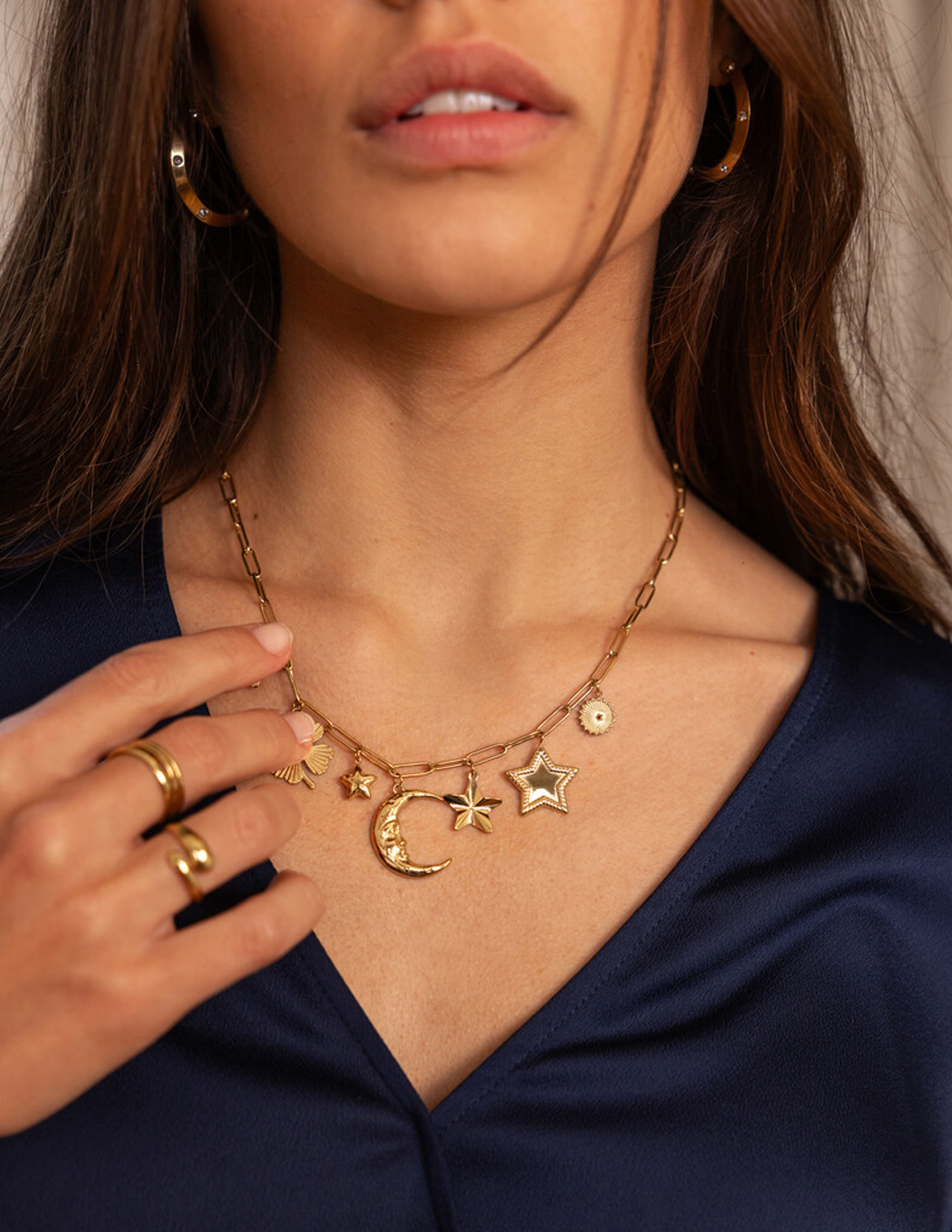 My Jewellery Starry schakelketting met bedels MJ11985 Goud